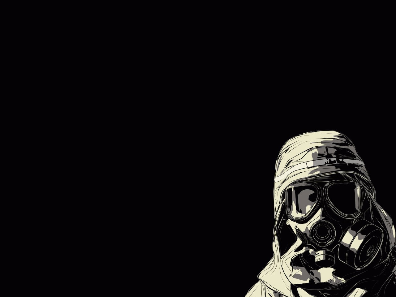 minimalism, art and craft, obscured face, gas, men, black background, indoors, front view, gas masks, lifestyles, one person, disguise, unrecognizable person, HD Wallpaper