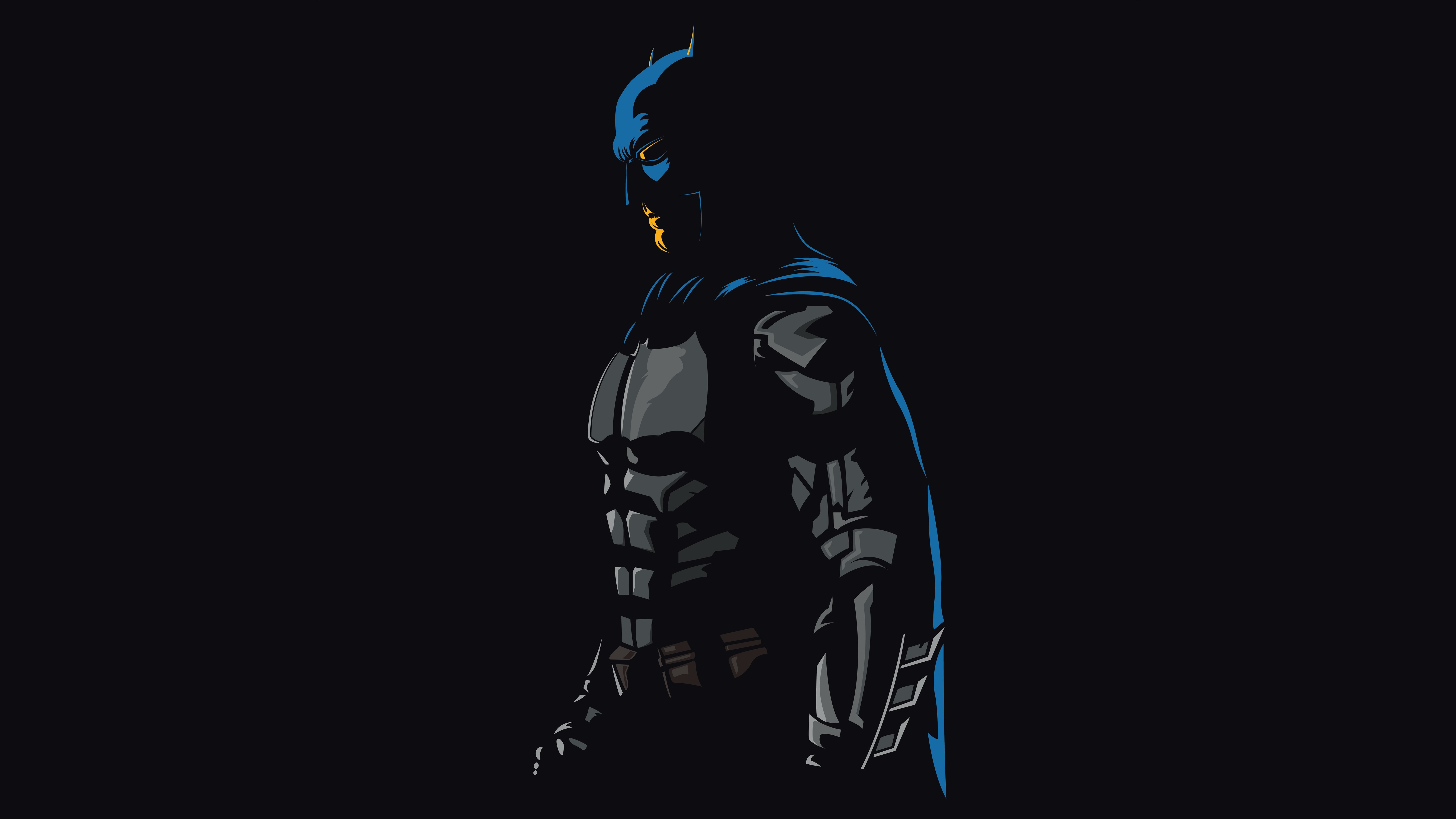 Batman, simple background, mask, 5K, minimalism, artwork, dark, HD Wallpaper