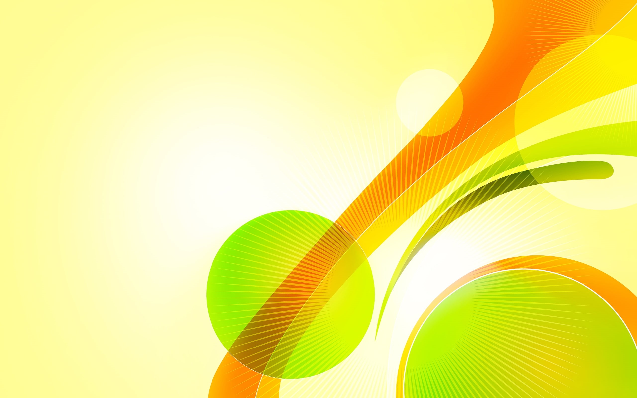 2K, yellow, great, abstract, circle, colourful, green, HD Wallpaper