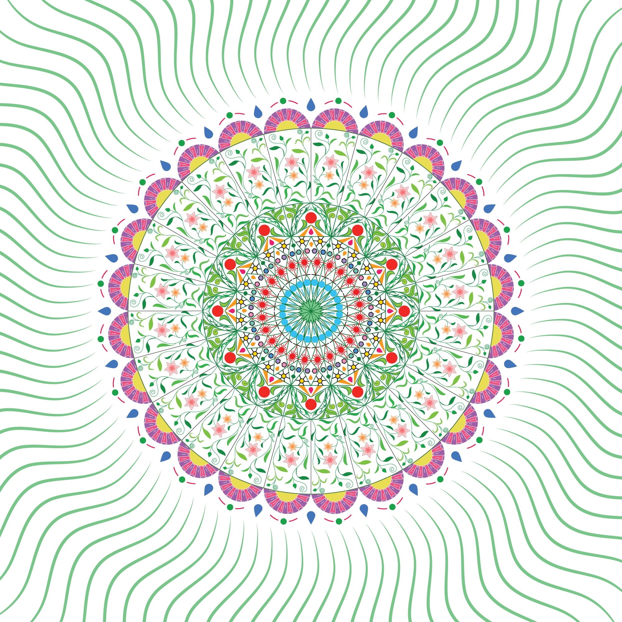 drawn, ornament, artist, hand, multi colored, mandala, directly above, indoors, decorative, background, decorated, full frame, cercle, ceiling, poster design, Phone HD Wallpaper