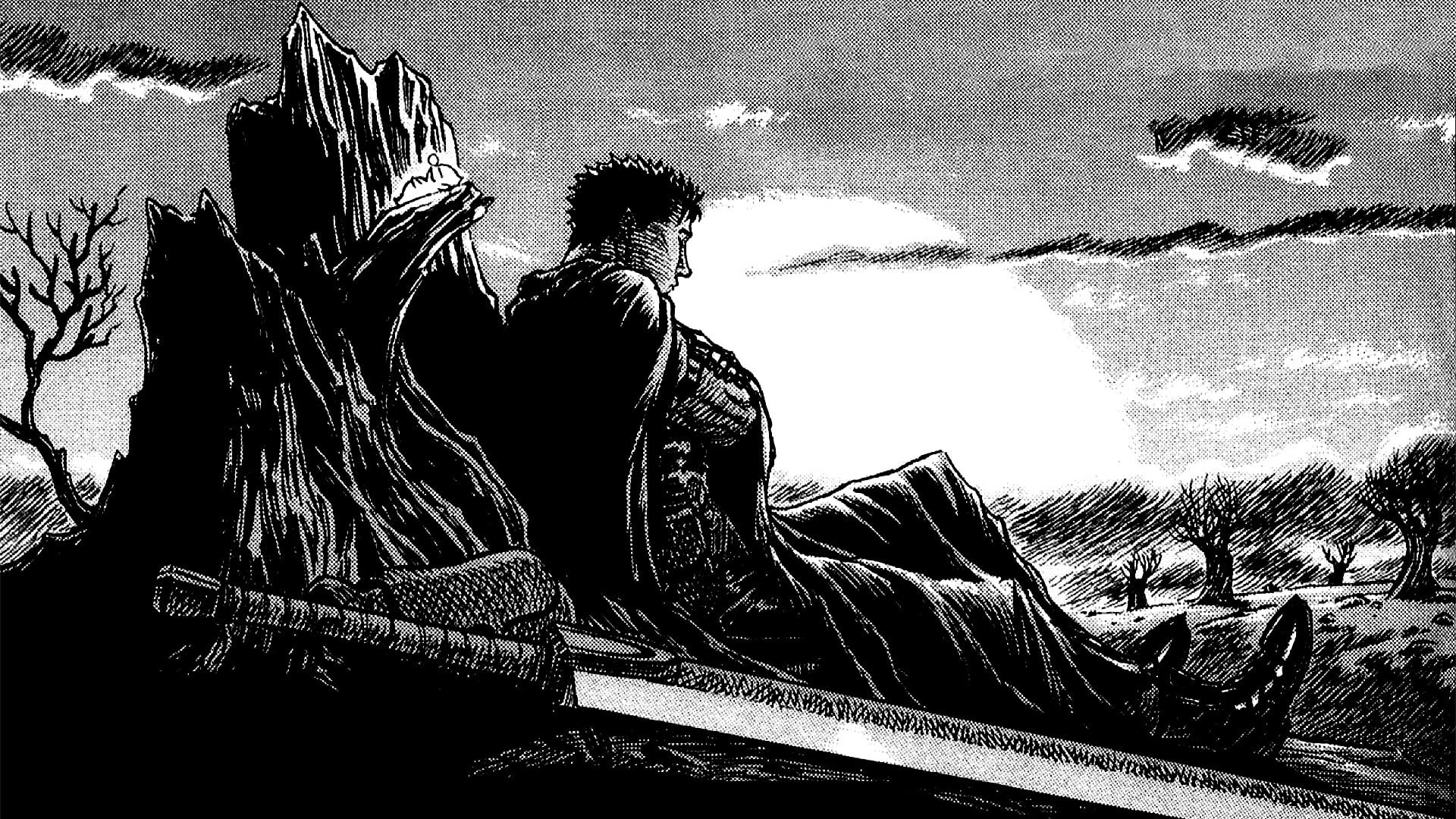 plant, craft, male likeness, Guts, lifestyles, 1080P, outdoors, day, nature, human representation, Kentaro Miura, sky, sunlight, no people, tree, land, HD Wallpaper