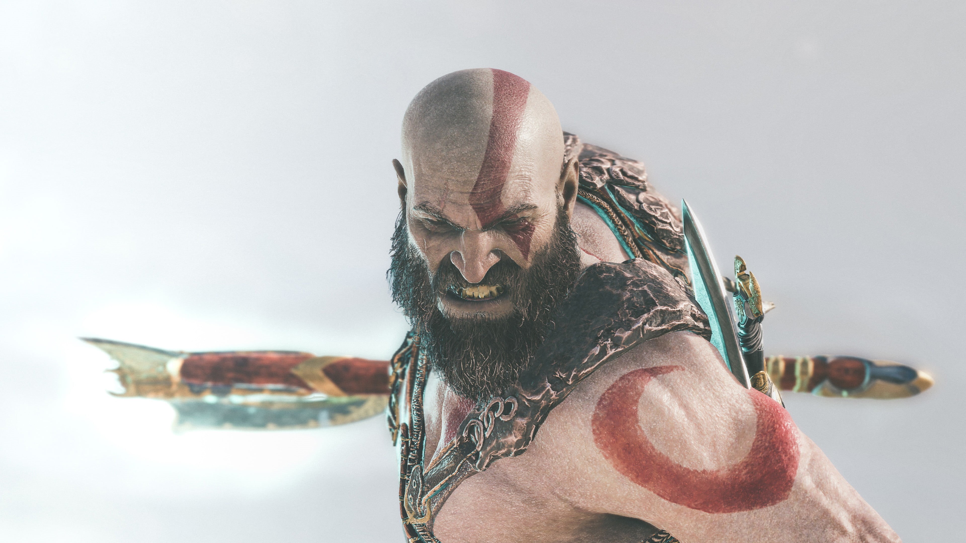 god of war 4, Kratos, God of War (2018), 4K, God of War, HD Wallpaper
