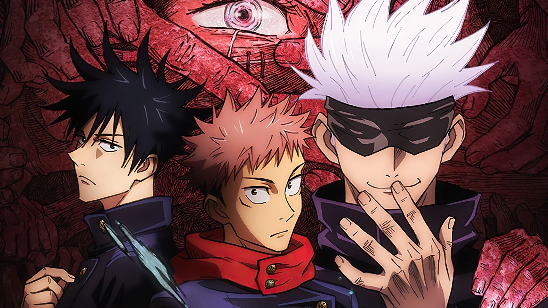 Yuji Itadori, Satoru Gojo, Jujutsu Kaisen, Megumi Fushiguro, 1080P, HD Wallpaper