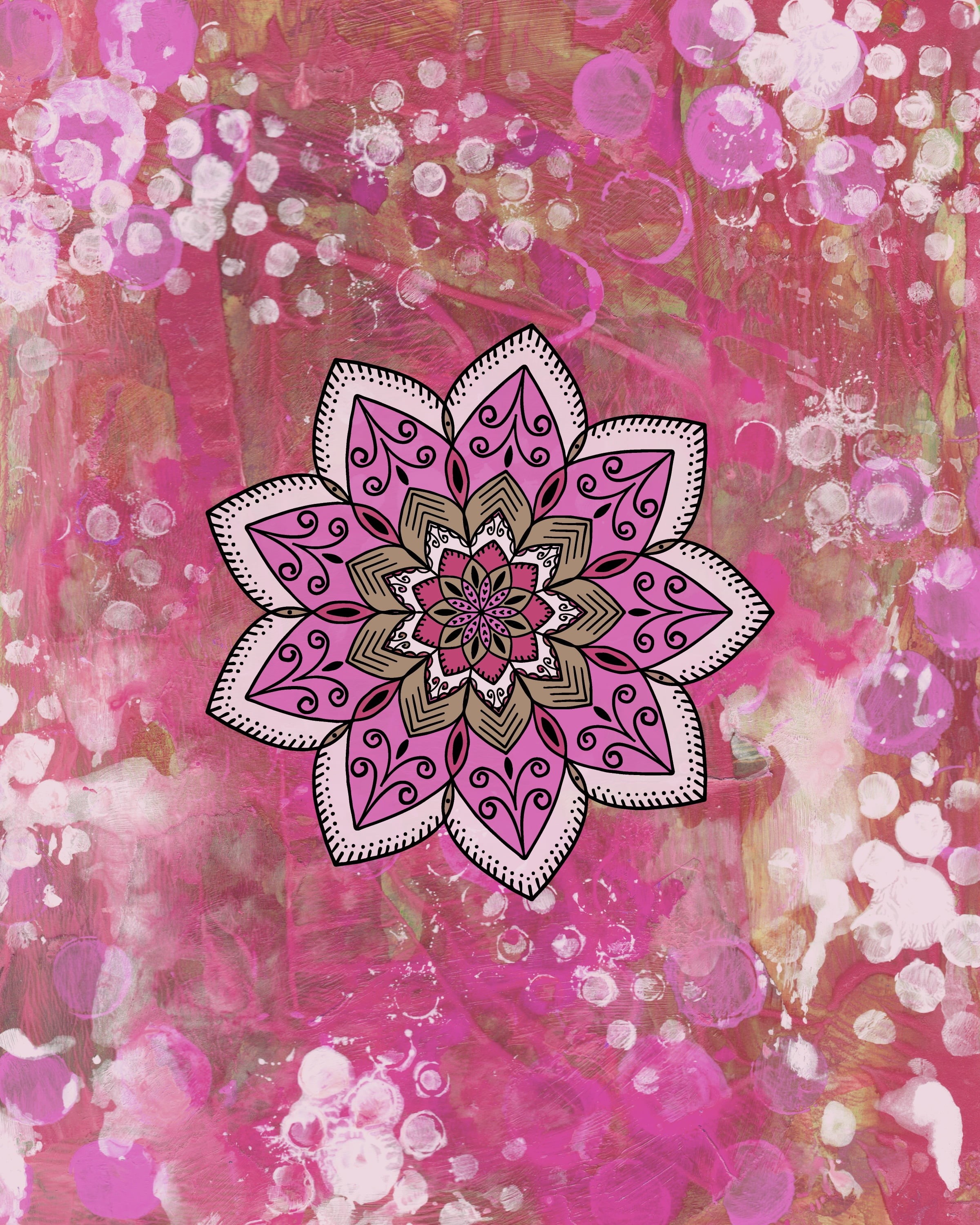 plant, flowering plant, nature, art and craft, patterns, stains, pink color, pattern, full frame, beauty in nature, floral pattern, decoration, creativity, Phone HD Wallpaper