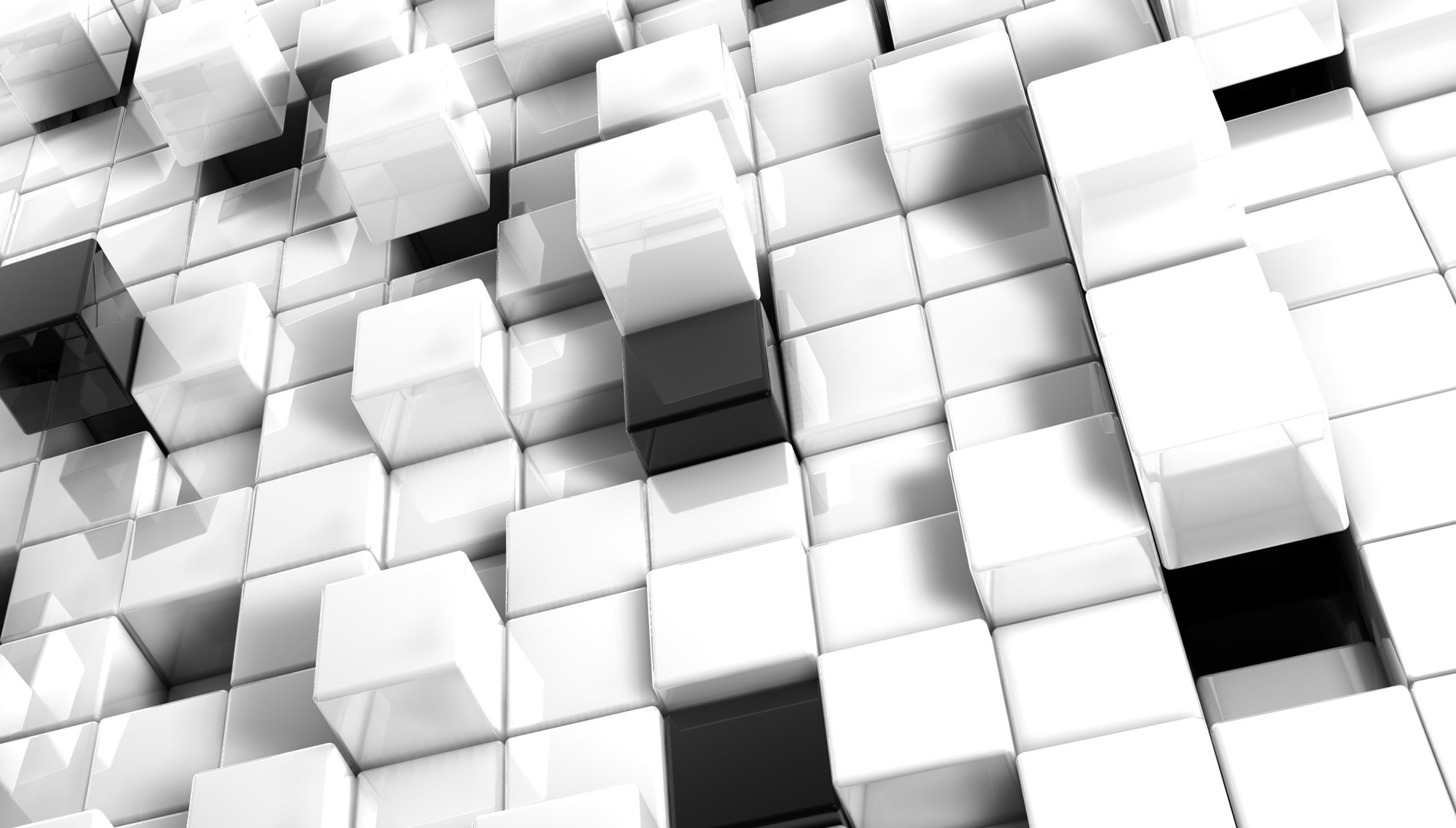 hd, cgi, art, 3D view, cubes, cg, view, Abstract, backgrounds, Black, white, 720P, blocks, d, HD Wallpaper