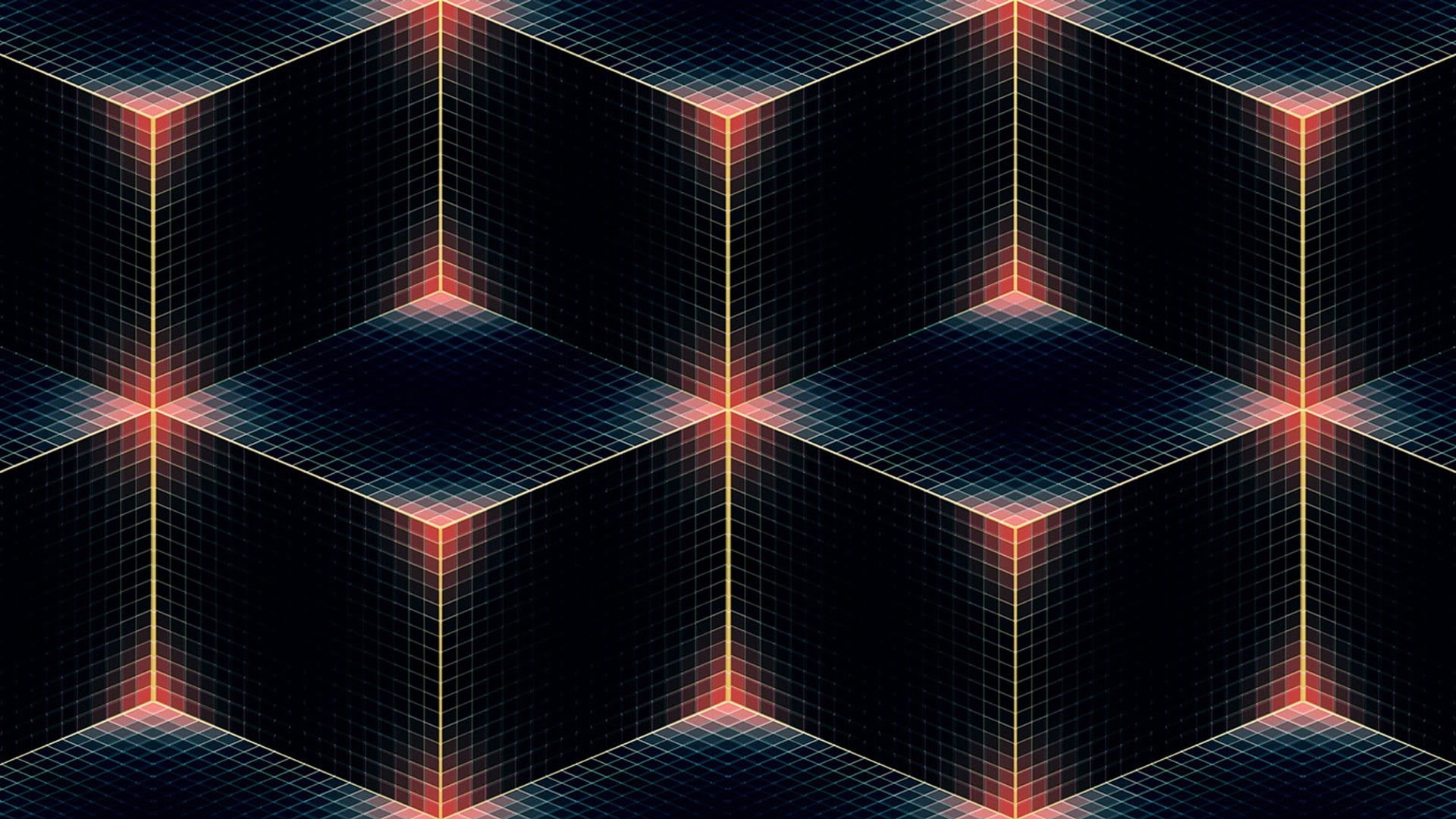 sky, 1080P, architecture, lens flare, abstract, design, Andy Gilmore, 3D, shape, geometric shape, solar panel, multi colored, full frame, no people, repetition, HD Wallpaper