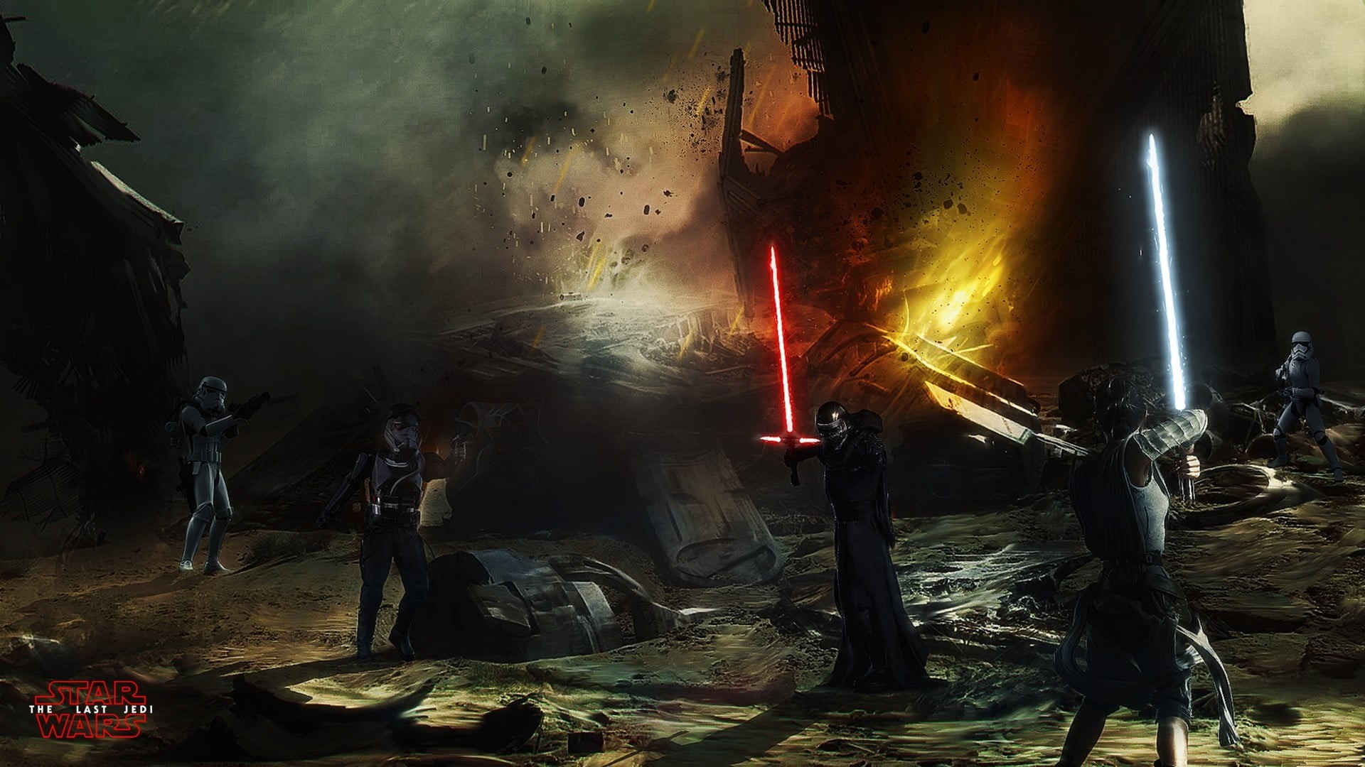 Star Wars: The Last Jedi, equipment, Star Wars, blurred motion, lightsaber, motion, flame, smoke - physical structure, wars, welding, burning, HD Wallpaper