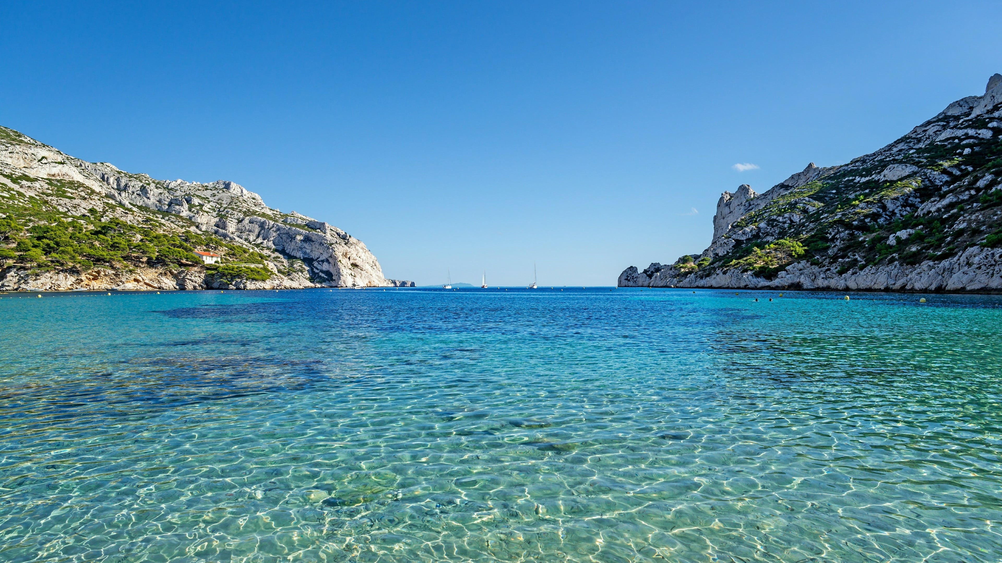 formation, horizon over water, day, ocean, sky, land, scenics - nature, non-urban scene, no people, marseille, idyllic, mountain, mediterranean sea, body of water, HD Wallpaper
