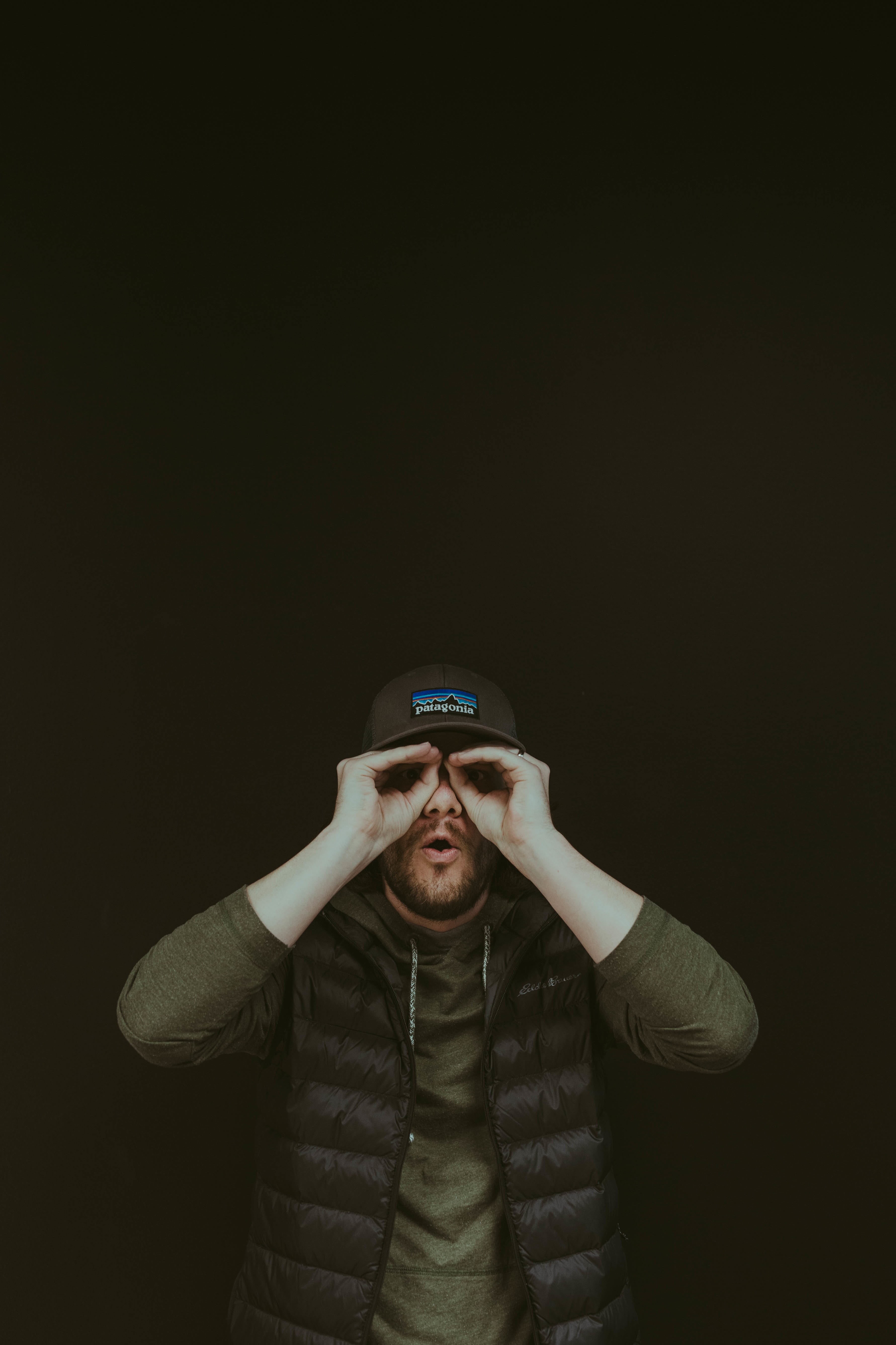 dark, fashion, one person, human hand, waist up, clothing, 5K, 3-d glasses, futuristic, blazer, glasses, copy space, adult, cyberspace, young adult, hat, Phone HD Wallpaper