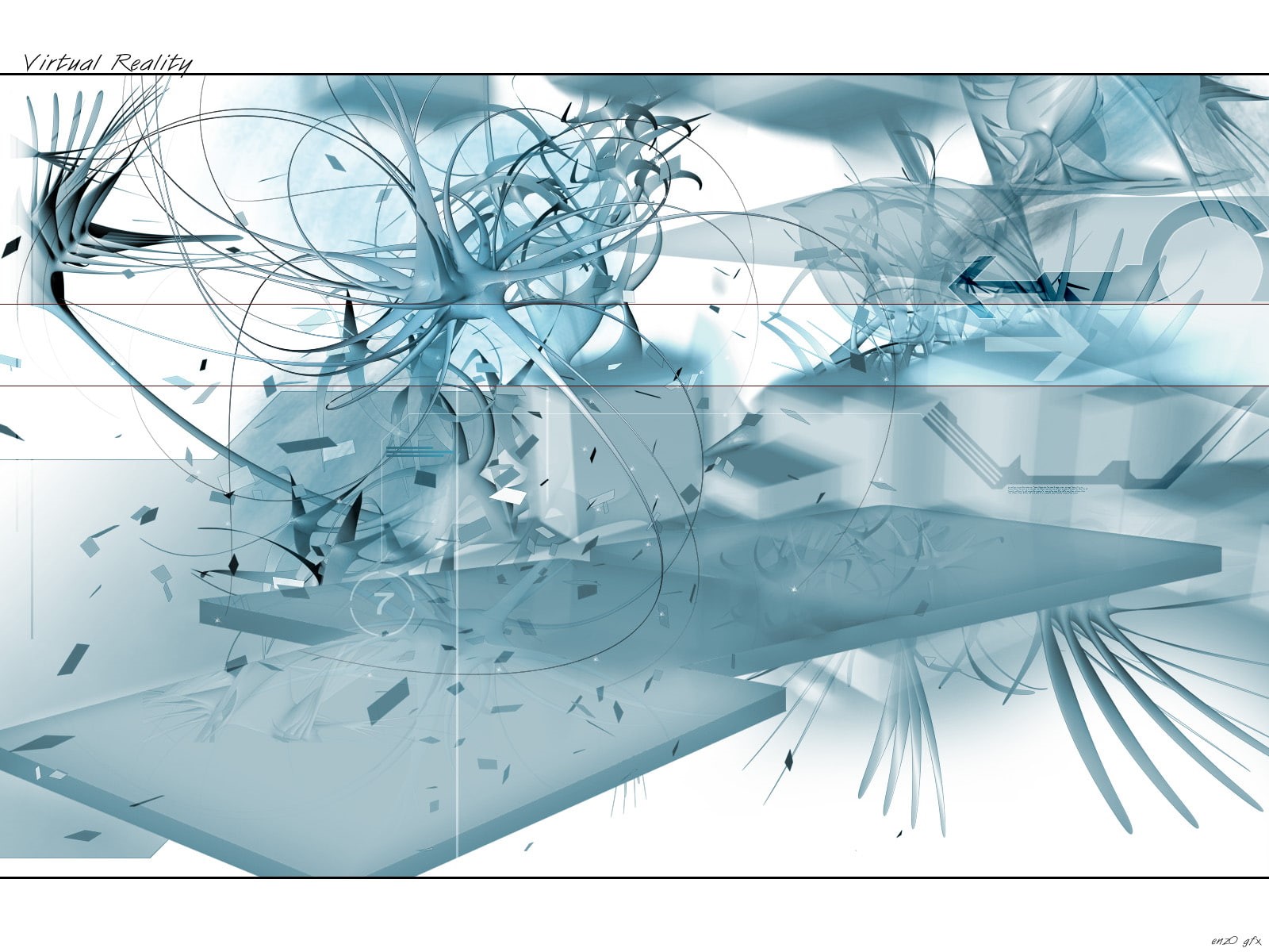 blue, abstract, reality, hd, 720P, virtual, HD Wallpaper