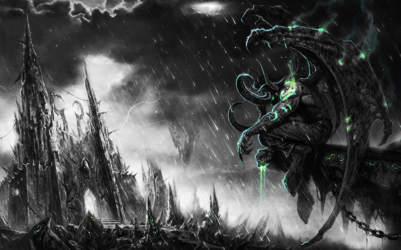 motion, World of Warcraft, 720P, focus on foreground, digital, tree, real people, transparent, Illidan Stormrage, leisure activity, warcraft, HD Wallpaper