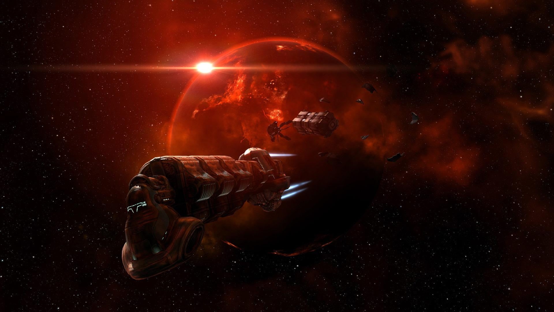 males, backgrounds, holding, beauty in nature, full length, nature, 1080P, communication, video games, EVE Online, Gallente, galaxy, spaceship, science, HD Wallpaper