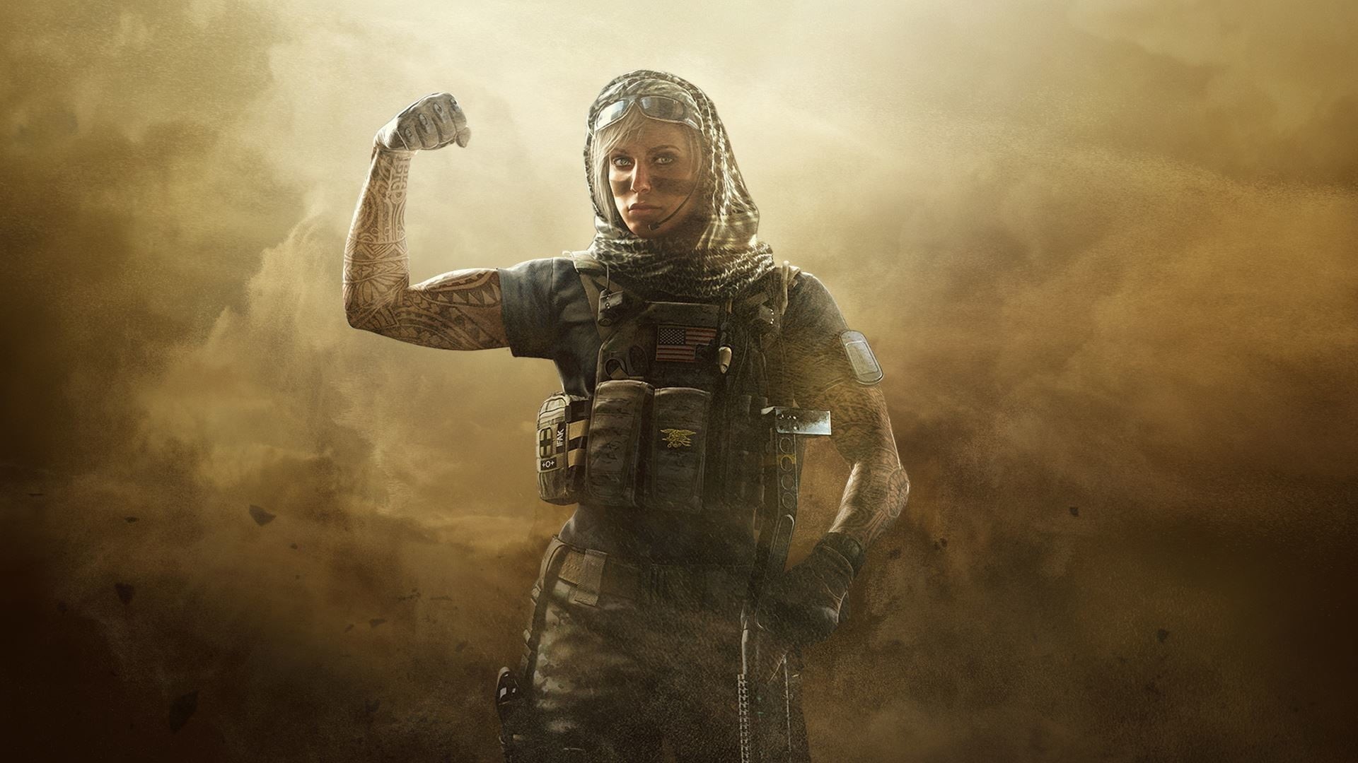 video games, siege, sport, valkyrie, aggression, fighting, anger, dust, violence, protection, digital, security, one person, smoke - physical structure, HD Wallpaper