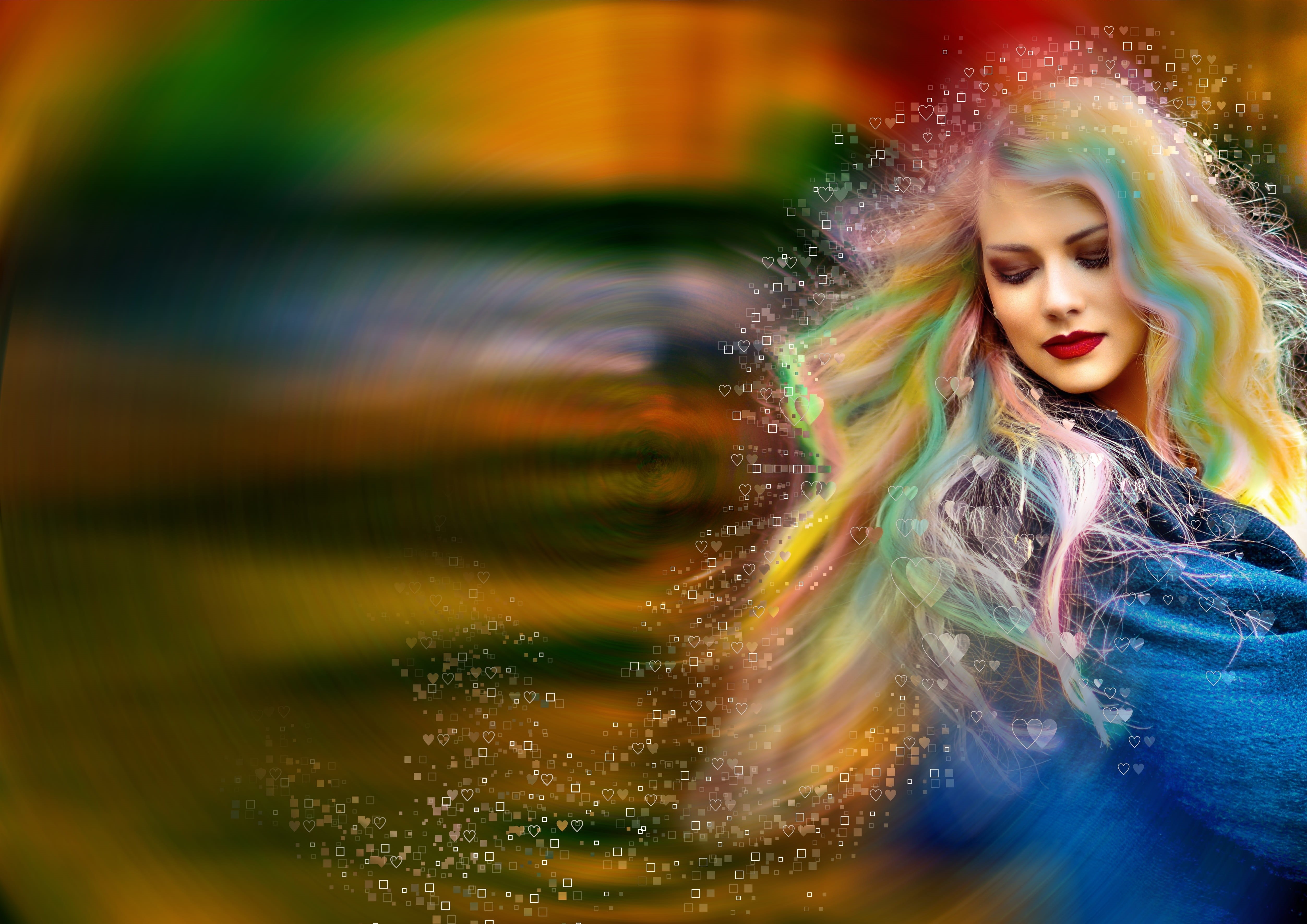 lapse, female, young adult, time-lapse photography, beautiful women, only women, portrait, blonde haired, lifestyles, hairstyle, illustration, colors, make-up, HD Wallpaper