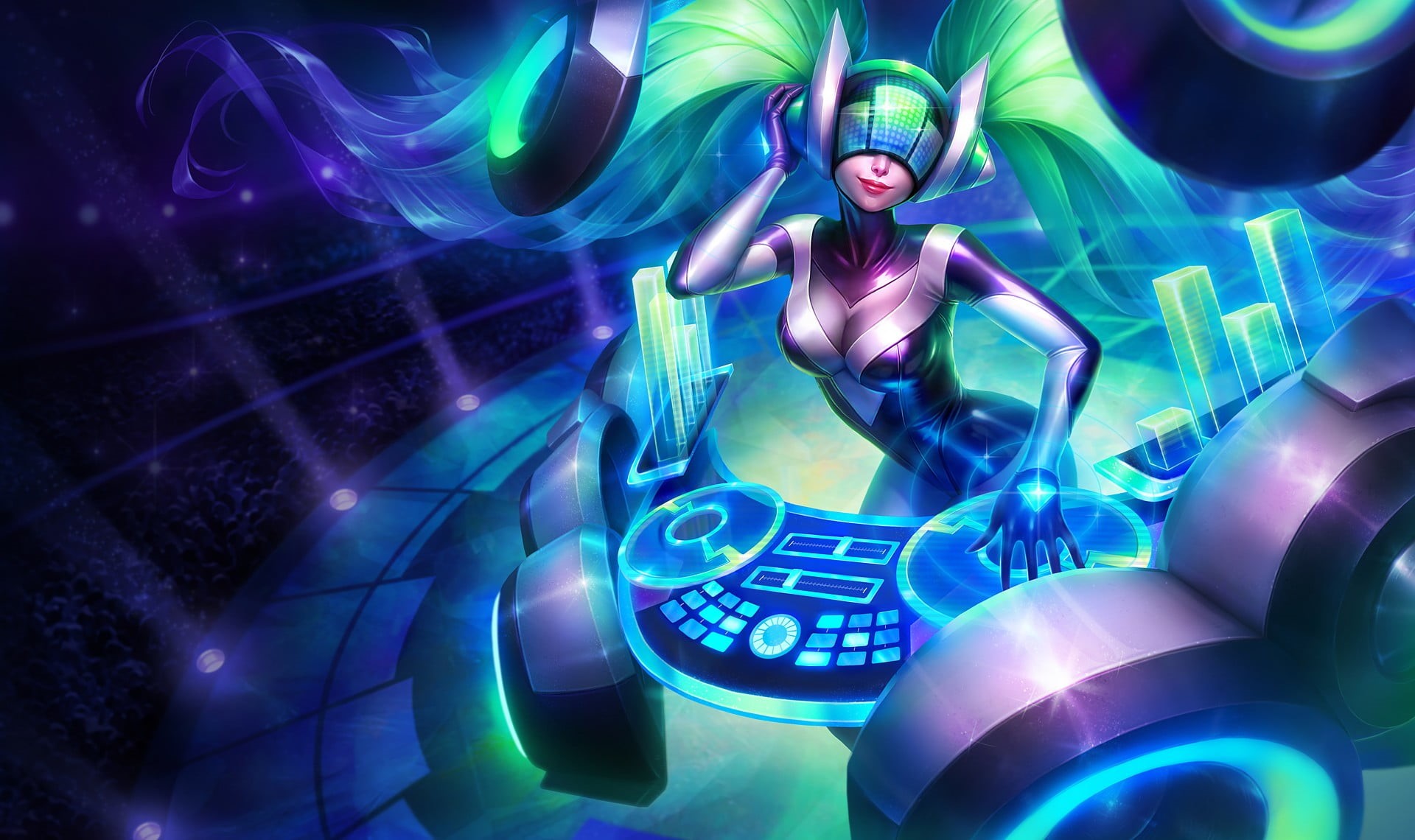 DJ Sona, women, futuristic, disco dancing, dancing, music, digital, glowing, dj, long exposure, digital composite, one person, purple, arts culture and entertainment, HD Wallpaper