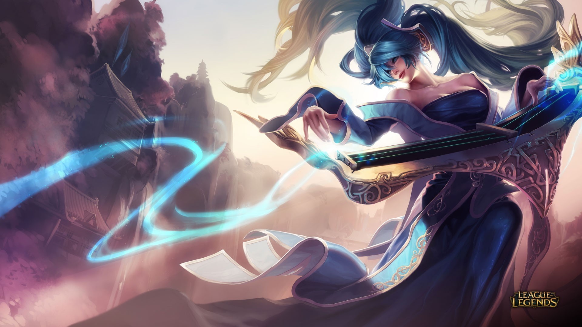 League of Legends, real people, digital composite, women, art and craft, representation, creativity, illuminated, Sona (League of Legends), people, nature, HD Wallpaper