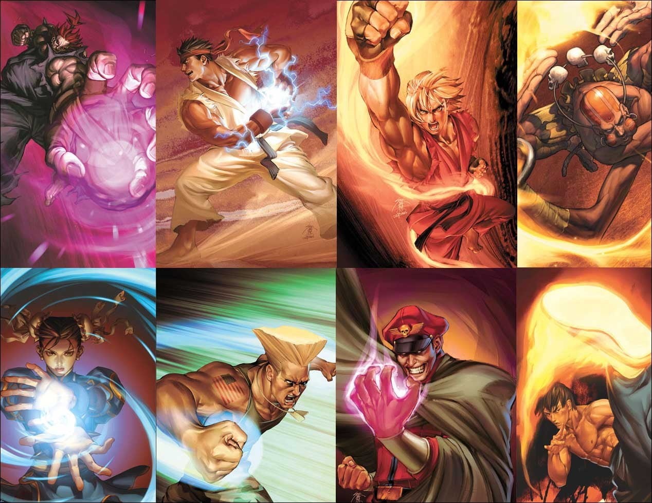 multi colored, human representation, digital, Dhalsim, Street Fighter, creativity, M. bison, sculpture, fighter, collection, digital composite, Akuma, Guile (character), HD Wallpaper