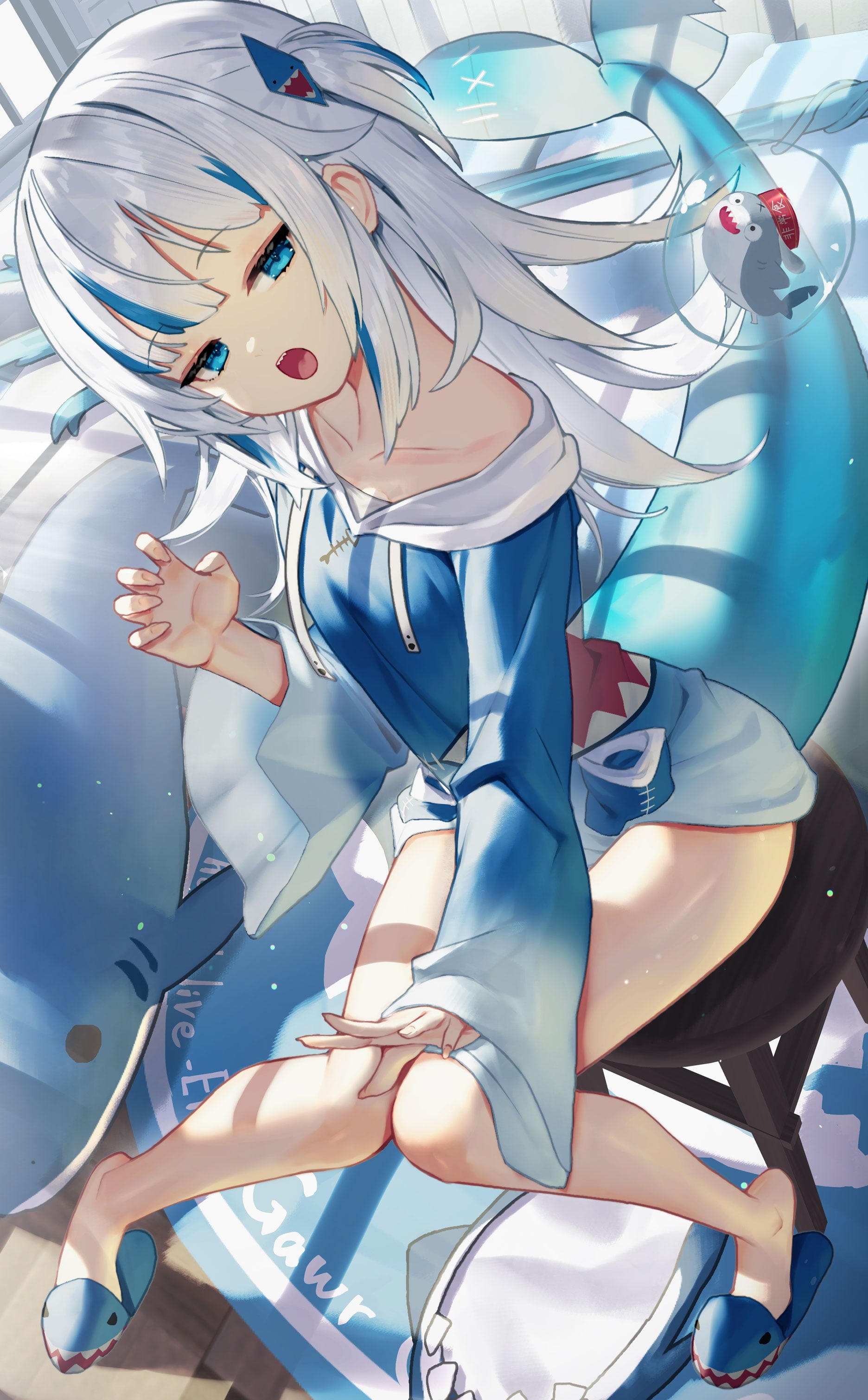 Virtual Youtuber, anime girls, anime, 2K, Sco_ttie, Gawr Gura, Hololive, vertical, Phone HD Wallpaper