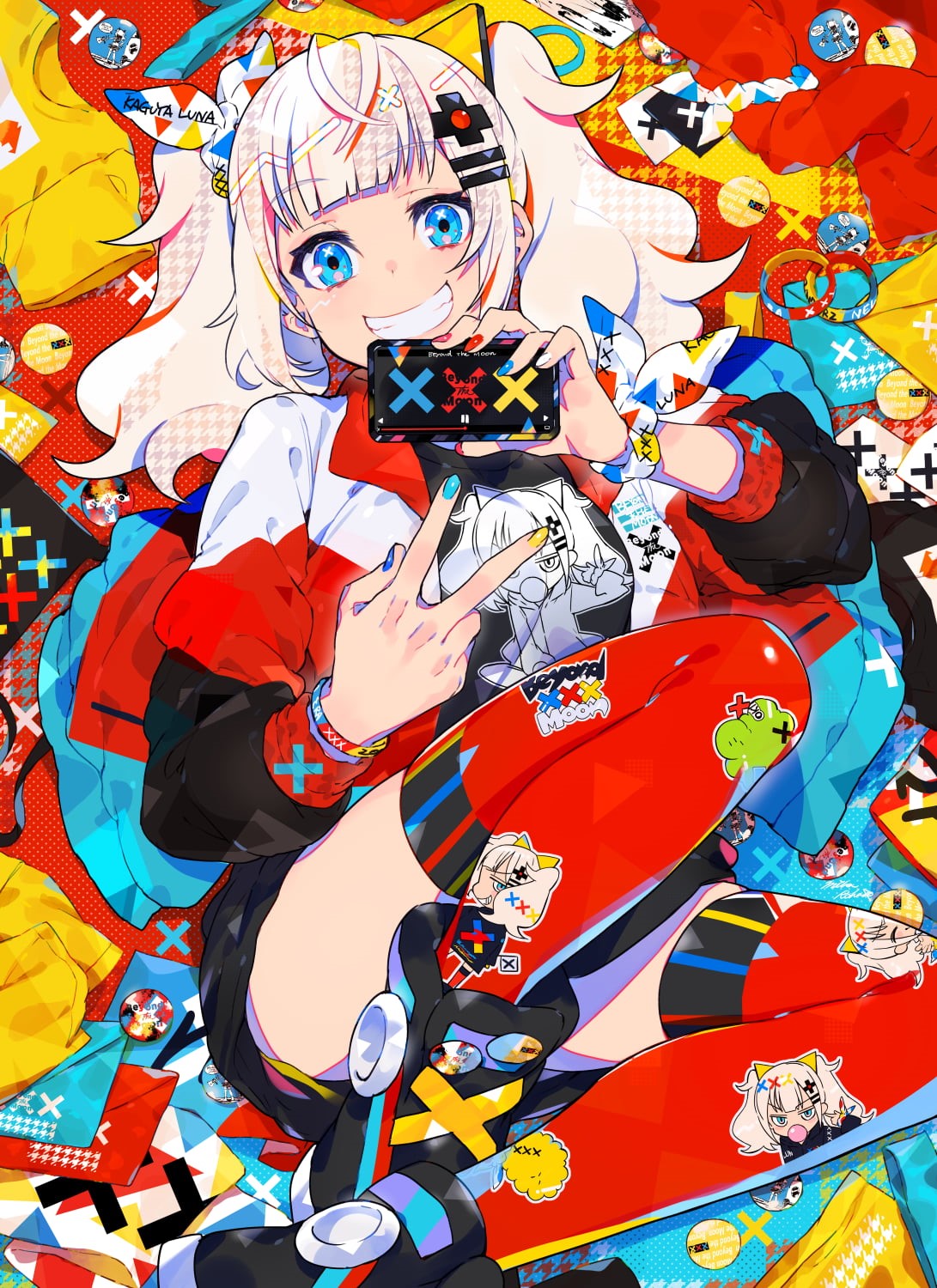 mika pikazo, Kaguya Luna, anime girls, anime, Virtual Youtuber, 720P, Phone HD Wallpaper