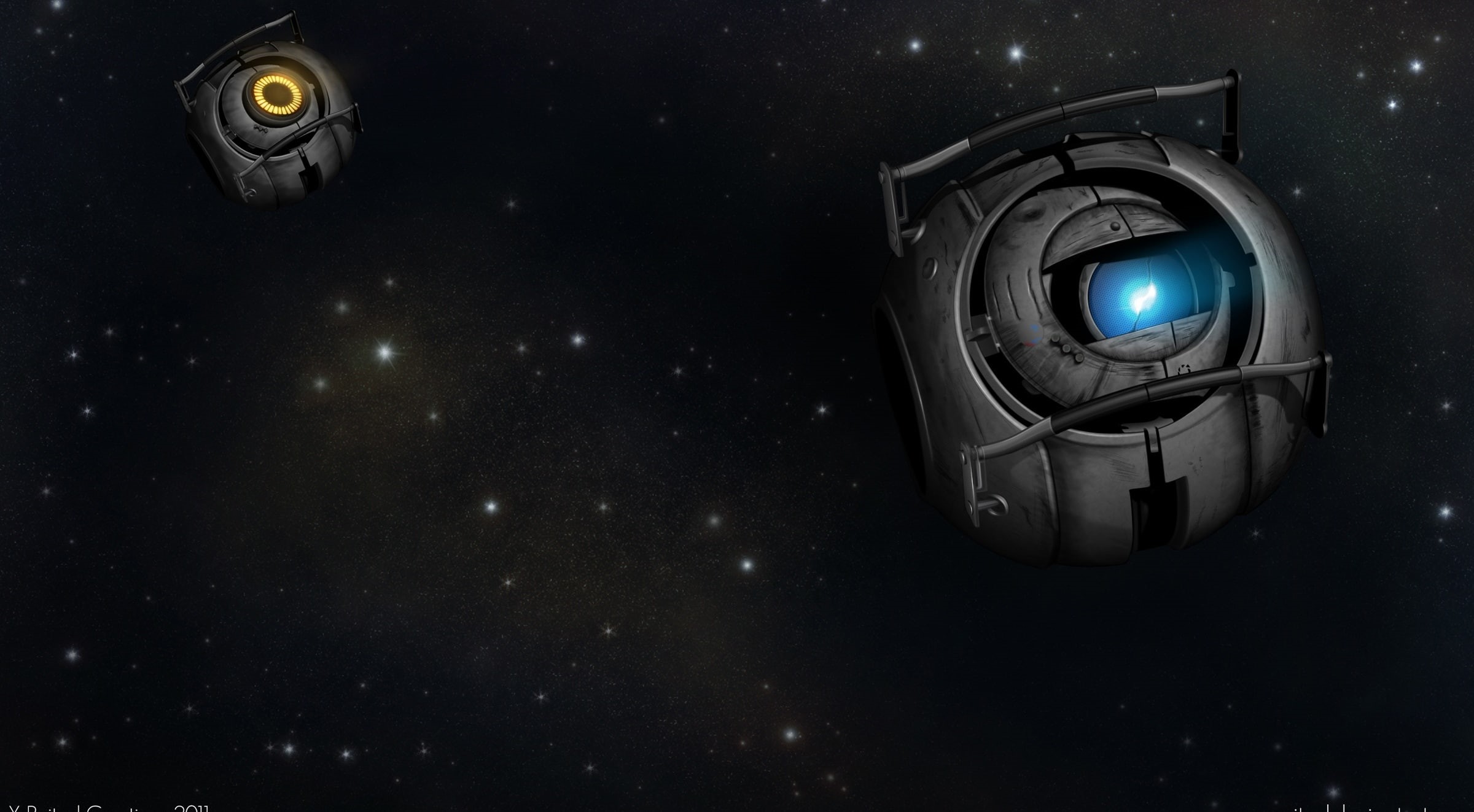planet - space, technology, galaxy, spooky, mask, portal 2, astronomy, protection, star - space, sky, Portal, video game, 1080P, Games, space, exploration, HD Wallpaper
