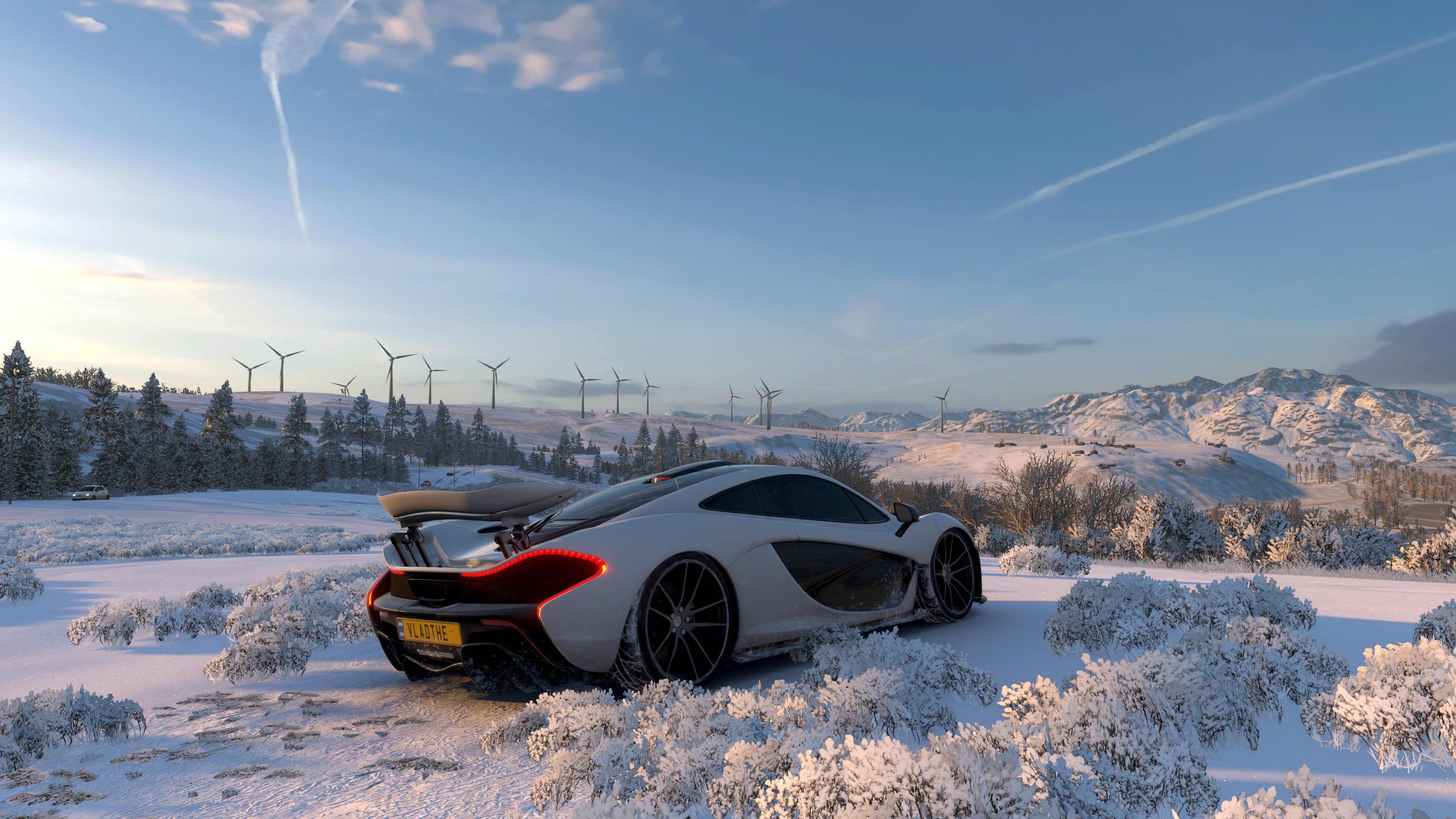 screen shot, McLaren, Forza Horizon 4, car, snow, video games, Forza, 4K, vehicle, HD Wallpaper