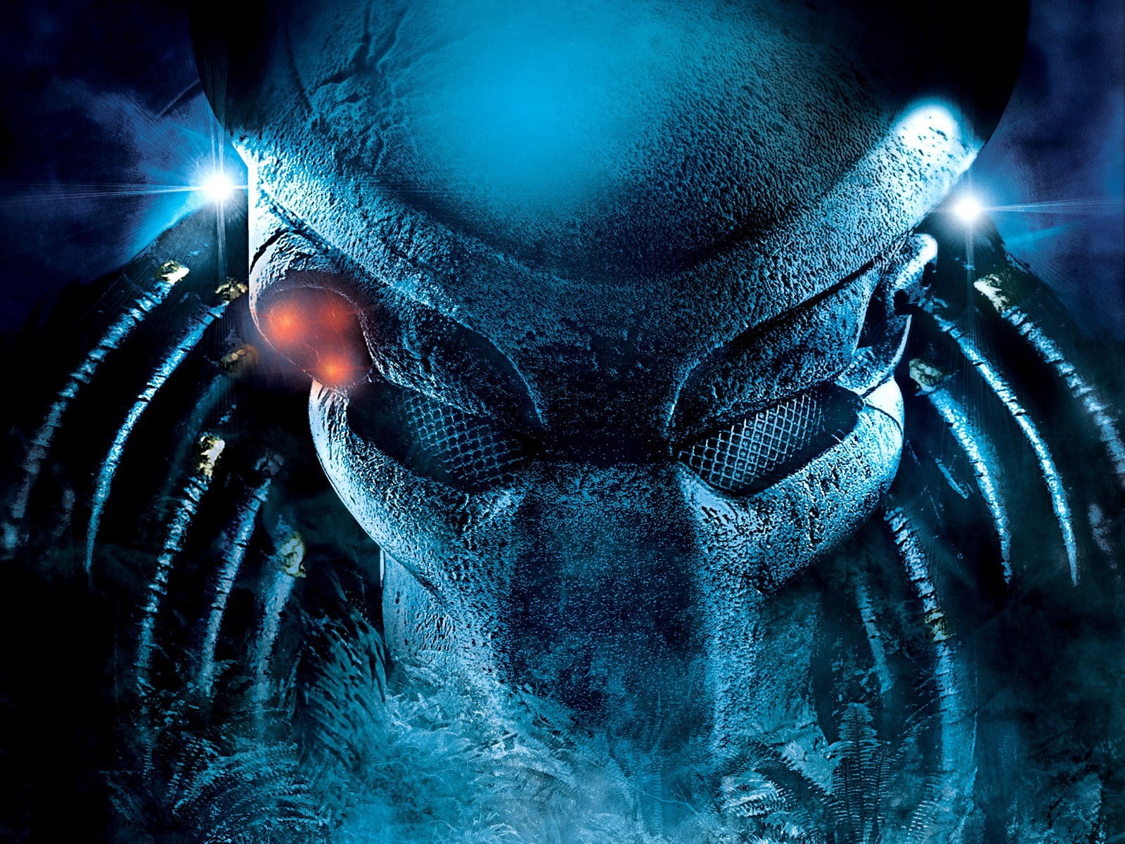 blue, security, light - natural phenomenon, textured, Arnold schwarzenegger, silver colored, lighting equipment, Predator, glowing, indoors, no people, HD Wallpaper