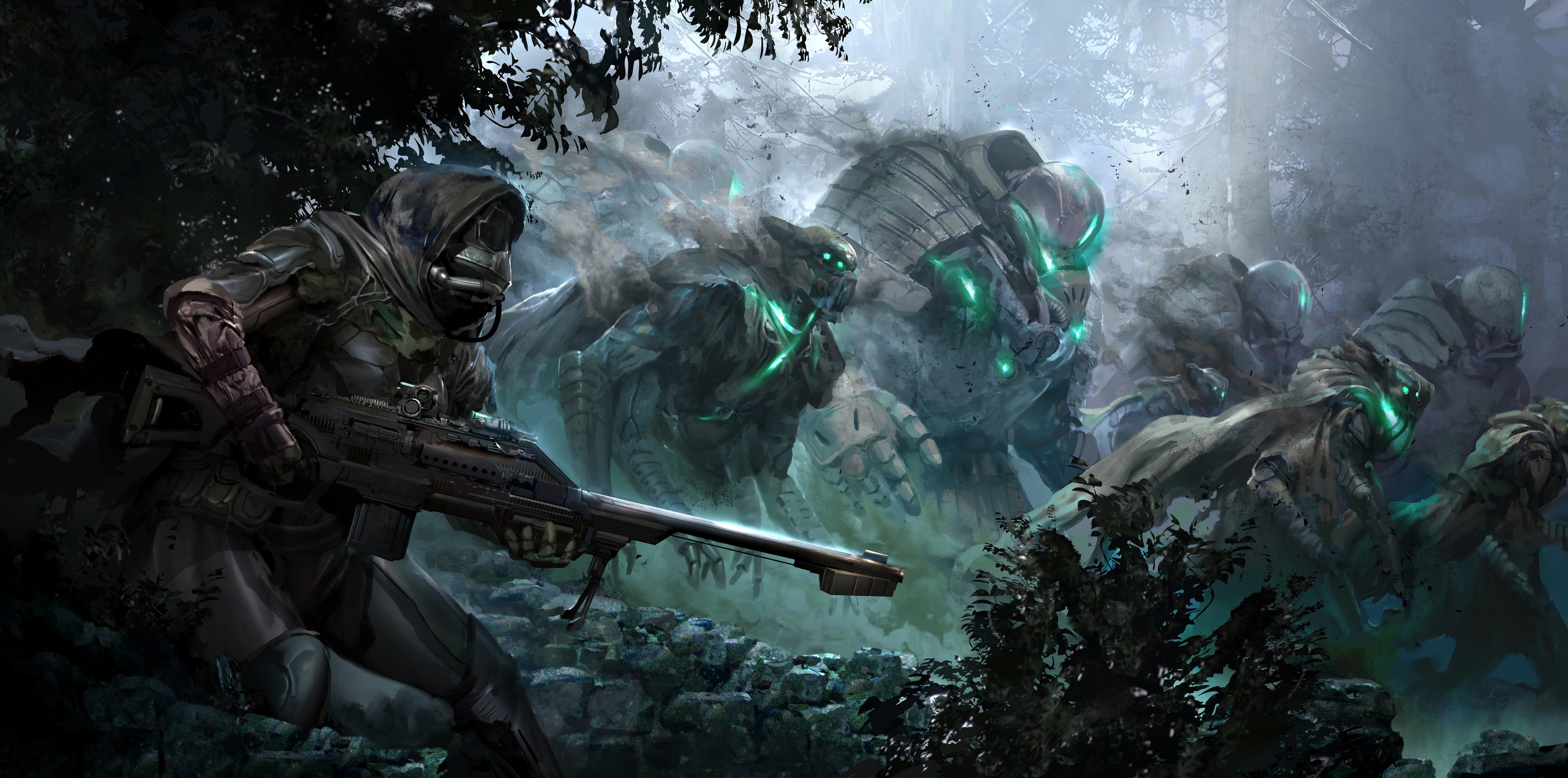no people, Destiny (video game), outdoors, warrior, gun, digital, plant, army Soldier, armed Forces, video, male likeness, creativity, holding, man, government, HD Wallpaper