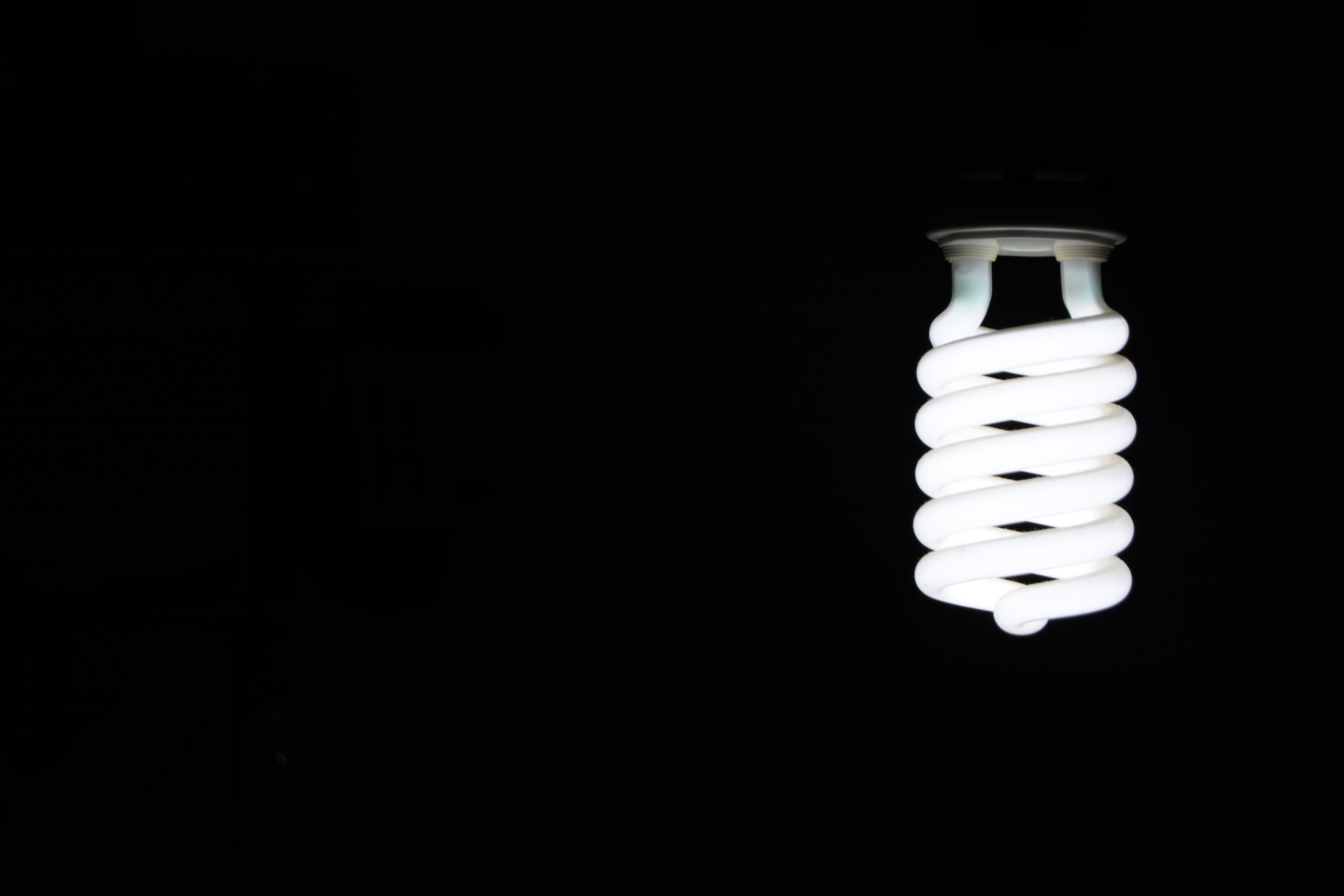 fuel and Power Generation, no People, compact Fluorescent Lightbulb, 5K, dark background, copy space, inspiration, lighting Equipment, low angle view, HD Wallpaper