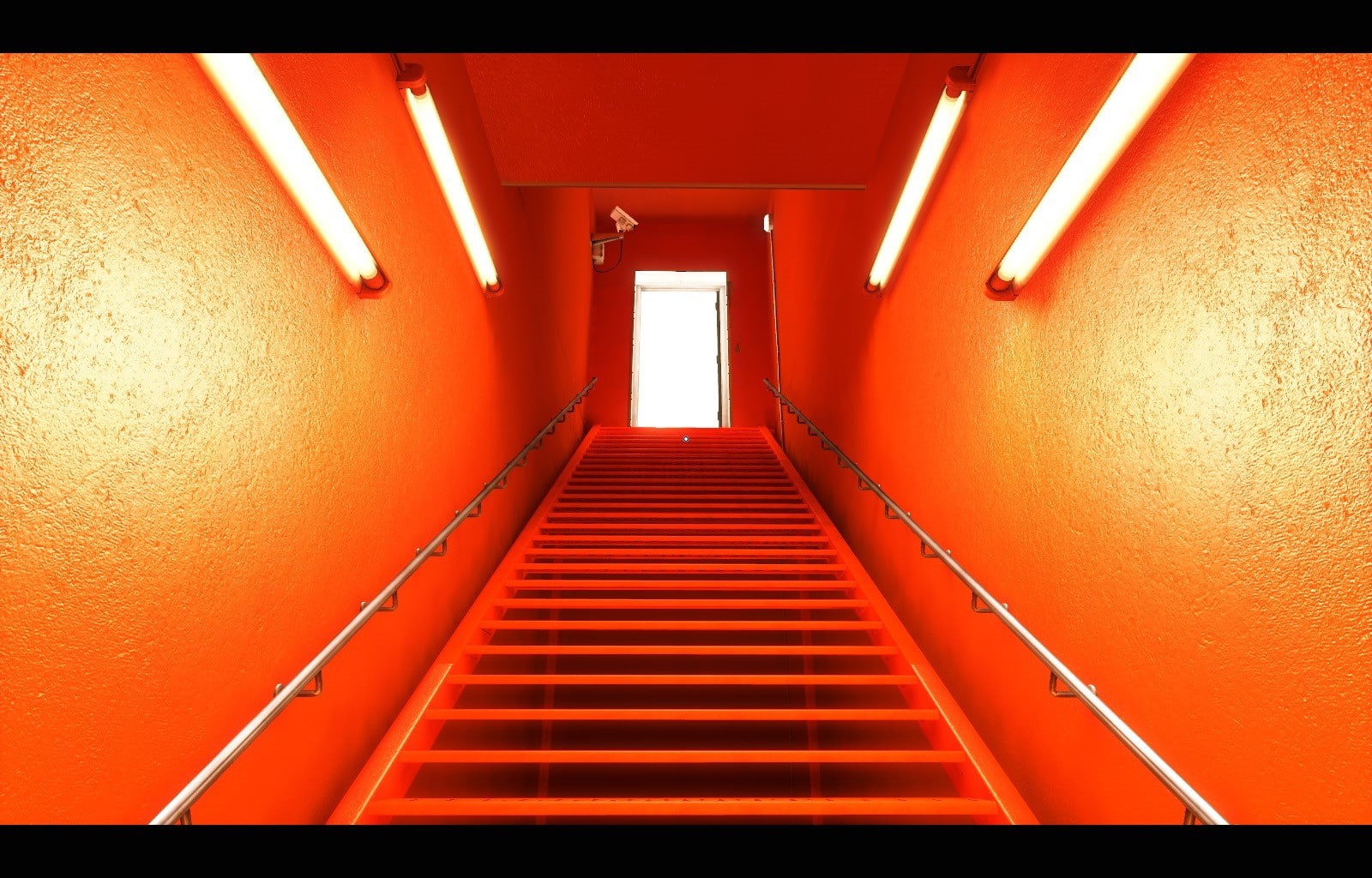 indoors, diminishing perspective, wall - building feature, wall, no people, the way forward, illuminated, fluorescent, empty, lighting equipment, transfer print, HD Wallpaper