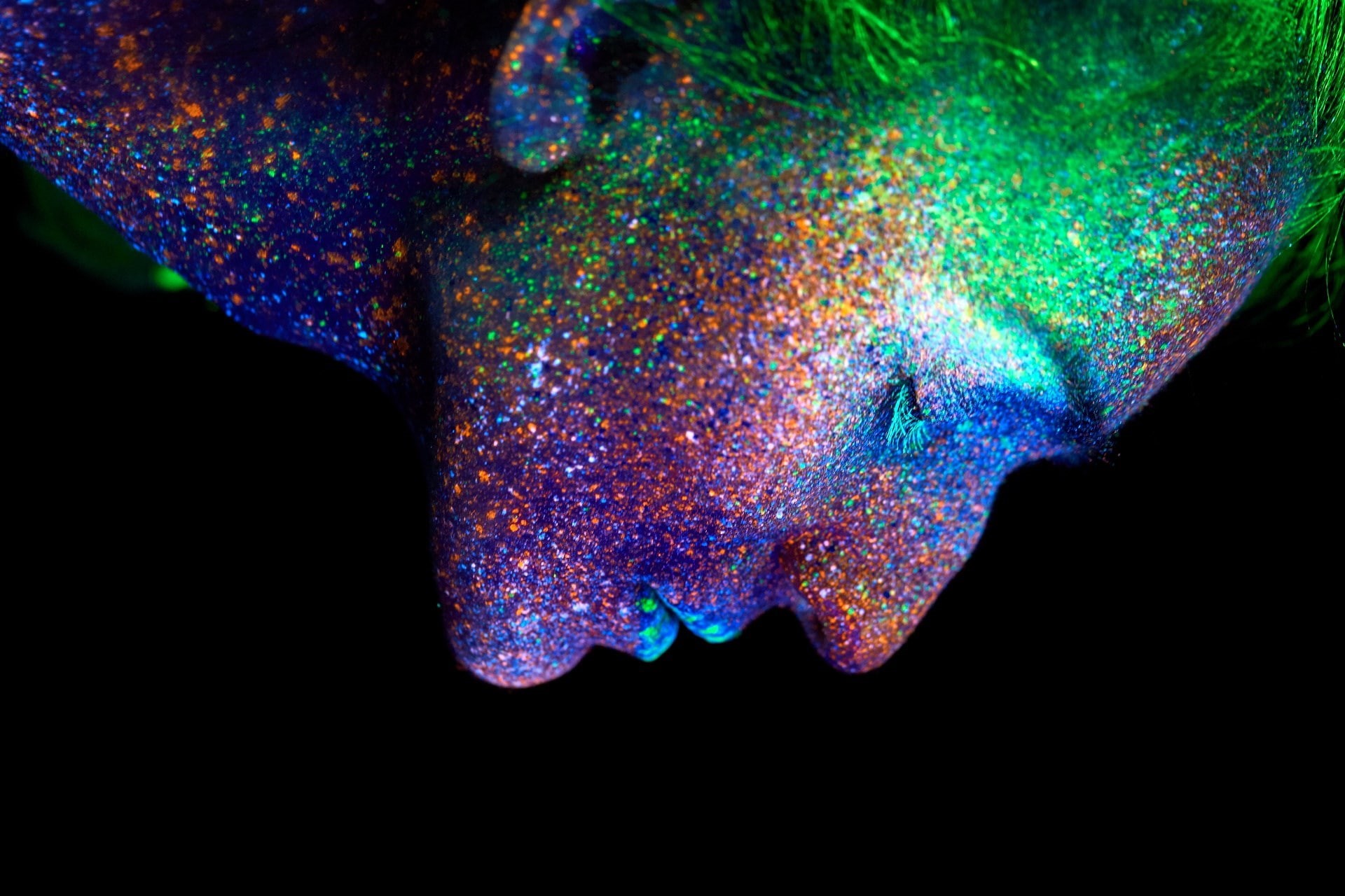green color, black background, complexity, glowing, water, multi colored, blue, abstract, no people, light - natural phenomenon, beauty in nature, neon colored, HD Wallpaper
