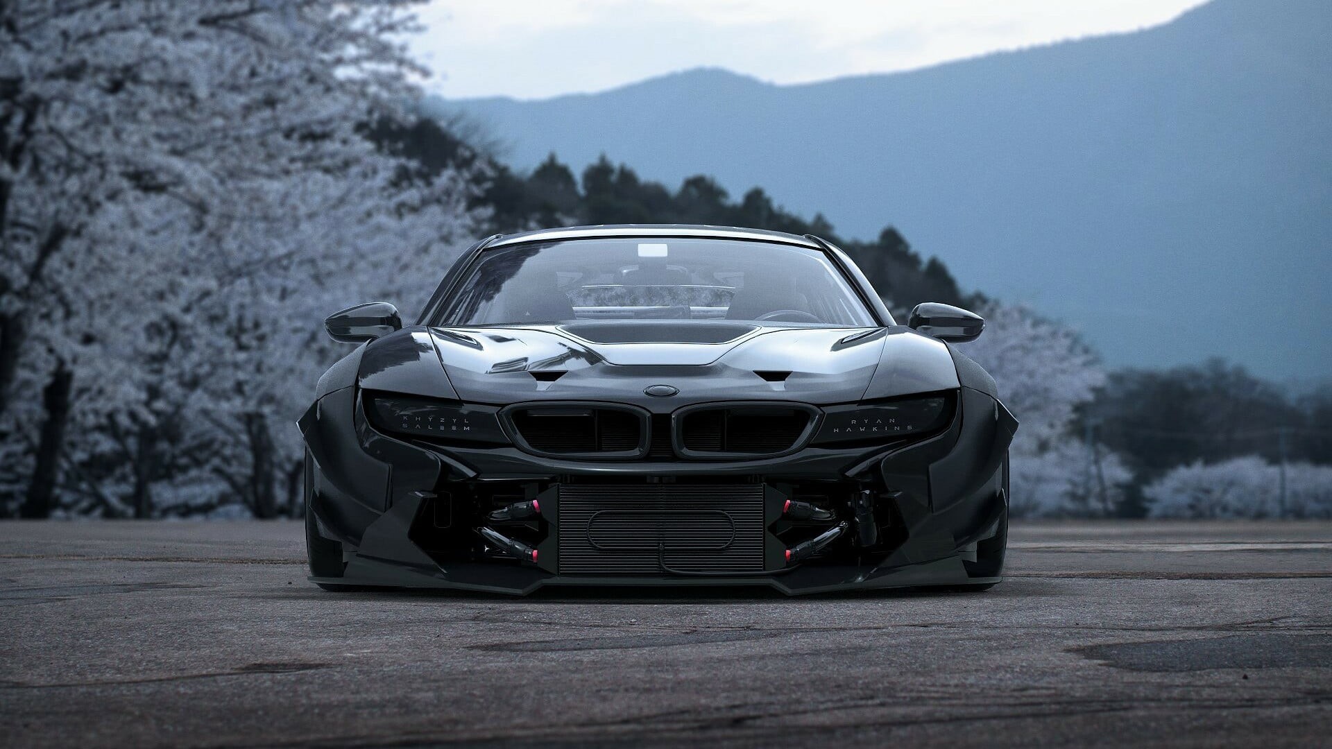 focus on foreground, road, motion, vehicle, mode of transportation, day, bmw i8, 1080P, wheel, car, luxury car, front view, land vehicle, bmw, bumper, HD Wallpaper