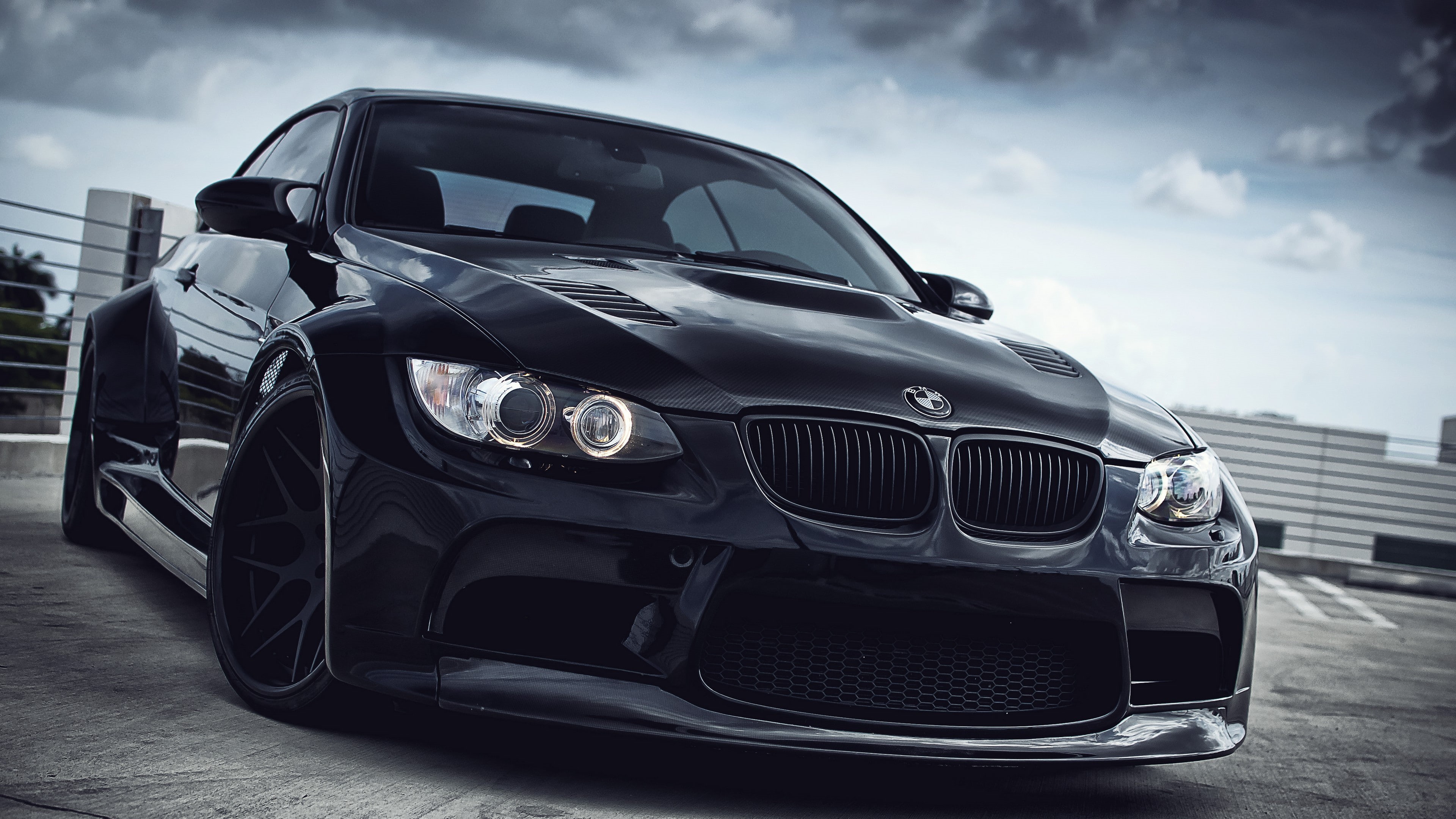 4K, BMW, black cars, BMW E92, car, vehicle, HD Wallpaper
