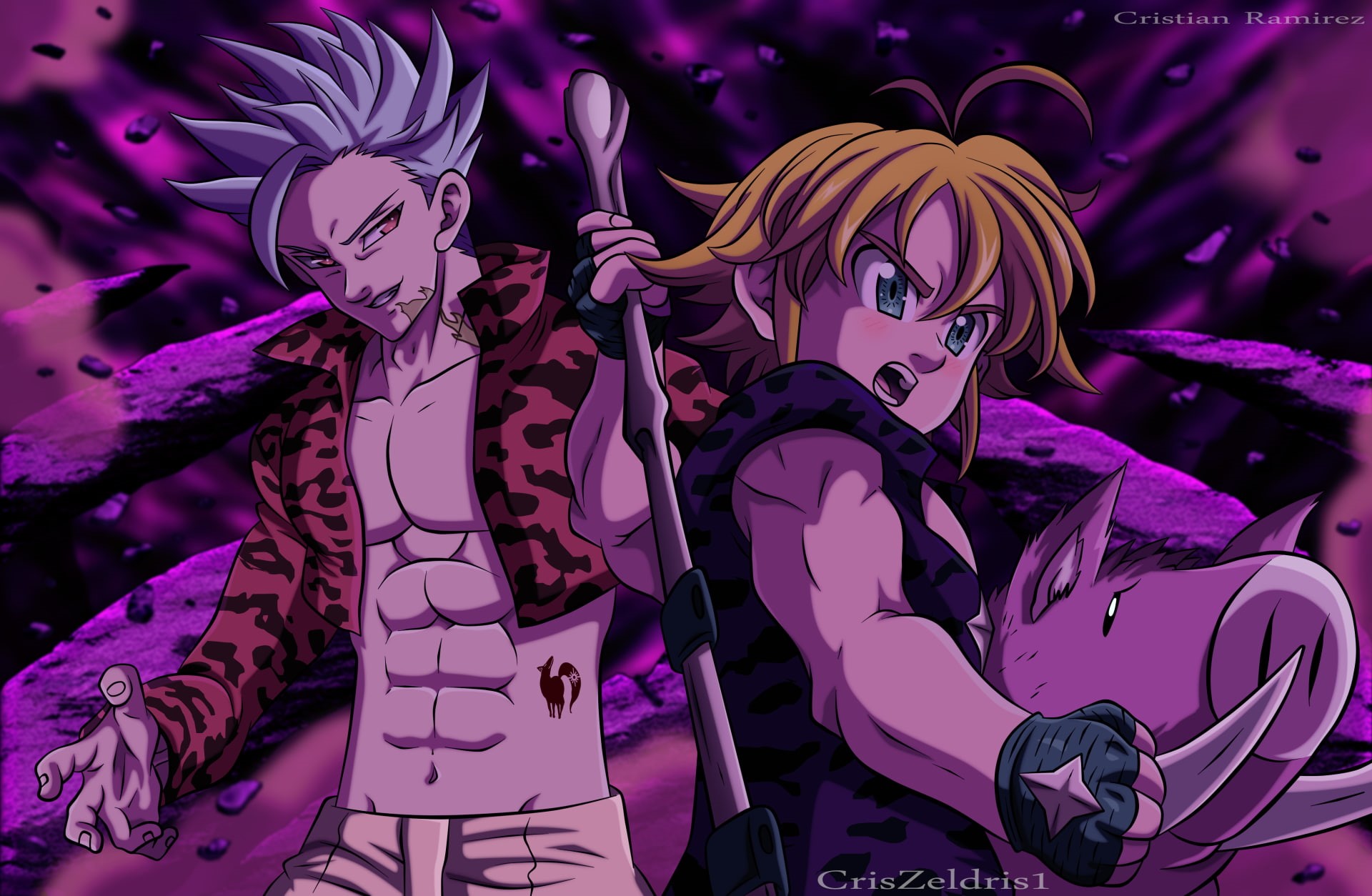 The Seven Deadly Sins, Meliodas (The Seven Deadly Sins), Wild (The Seven Deadly Sins), Ban (The Seven Deadly Sins), 1080P, Anime, HD Wallpaper