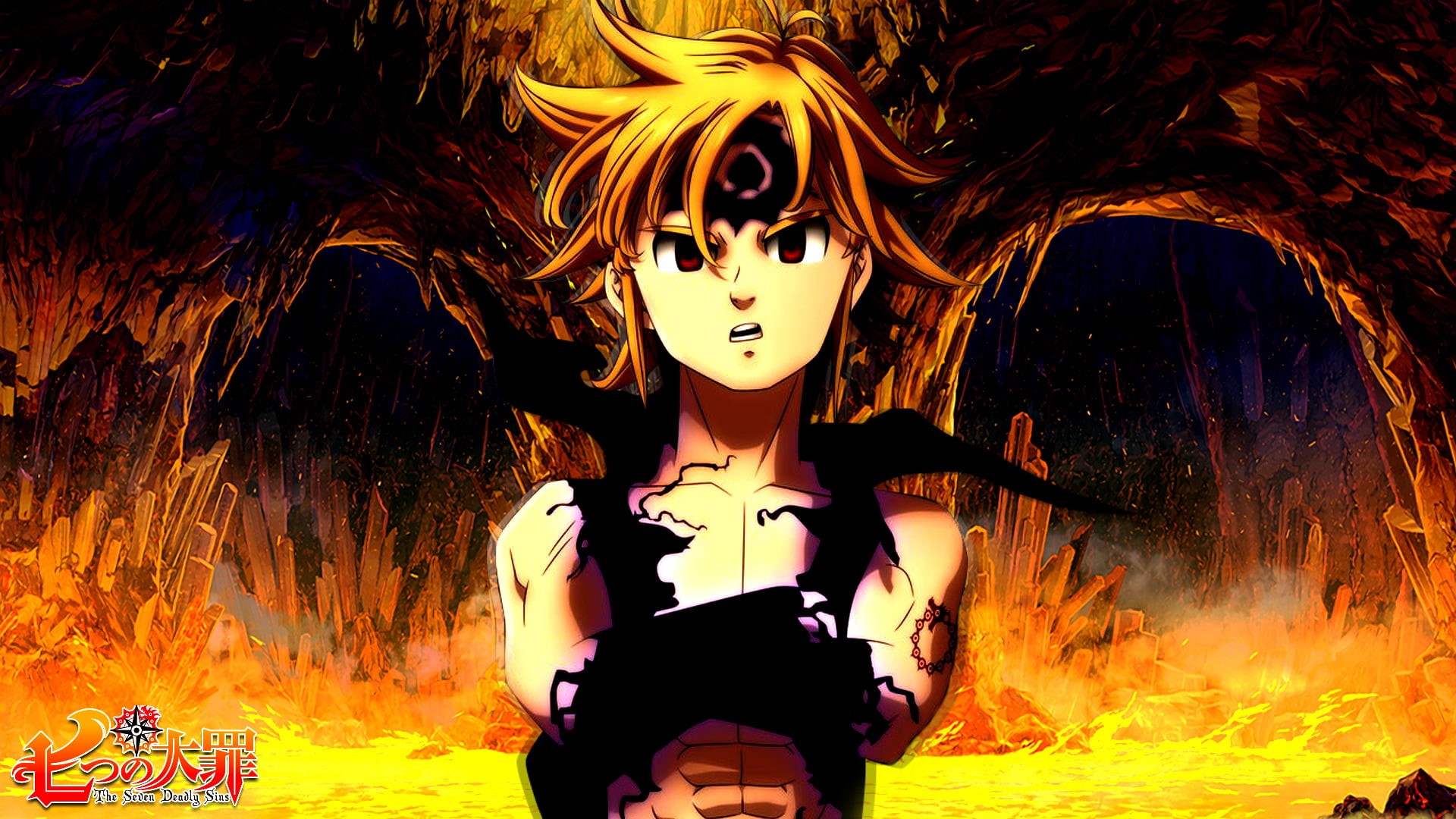 fire, Anime, burning, arts culture and entertainment, lifestyles, captain, night, seven, Meliodas (The Seven Deadly Sins), festival, motion, deadly, people, HD Wallpaper