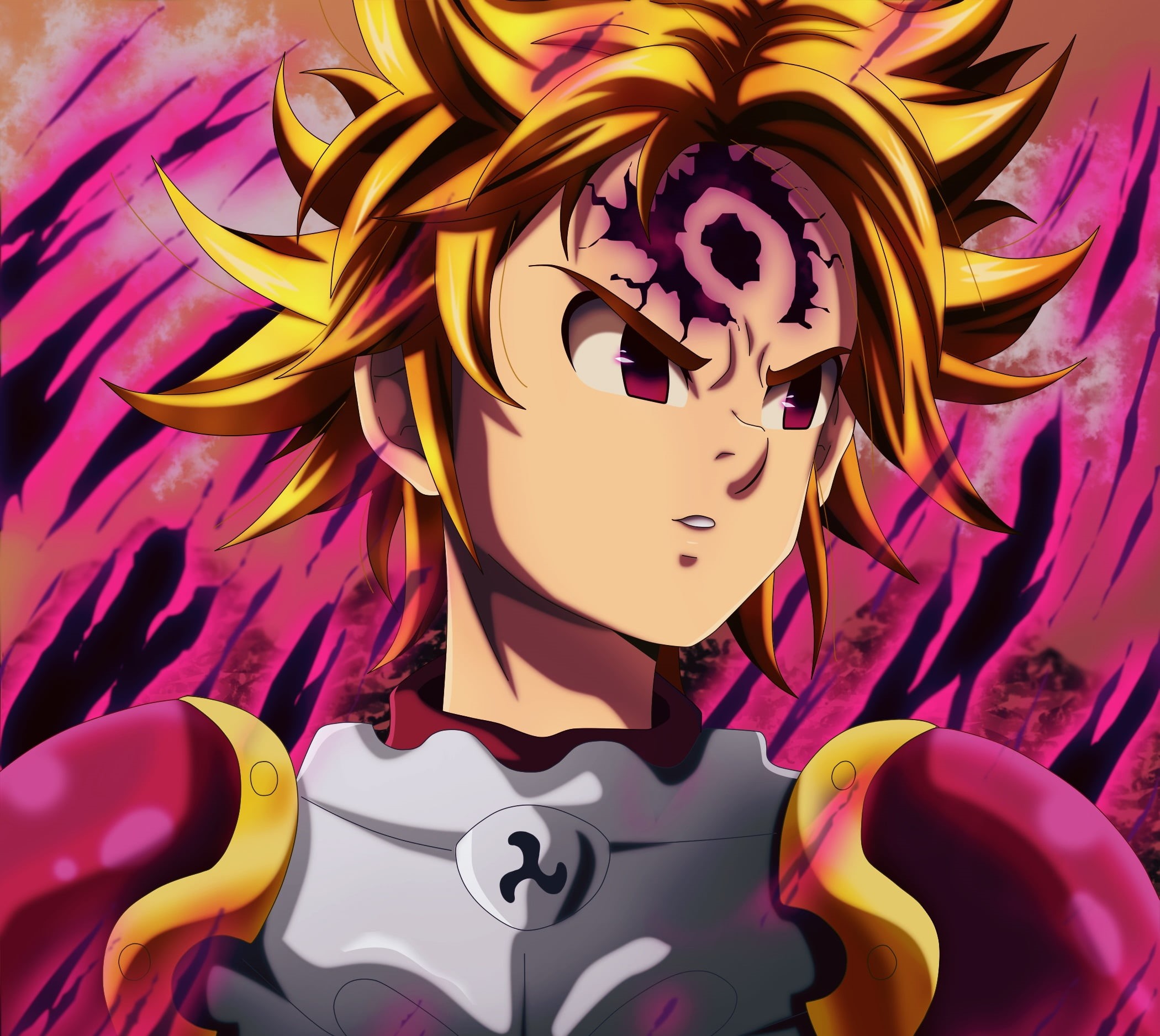 The Seven Deadly Sins, Armor, Anime, Blonde, Meliodas (The Seven Deadly Sins), 1080P, Purple Eyes, HD Wallpaper
