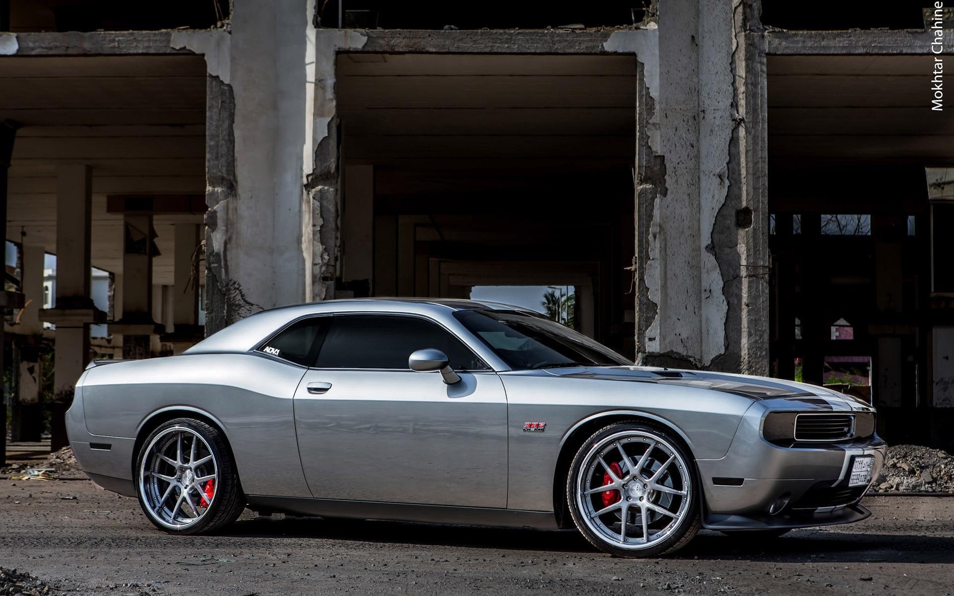 dodge challenger, 1920x1200, cars, dodge, 1080P, srt, challenger, silver, coupe, HD Wallpaper
