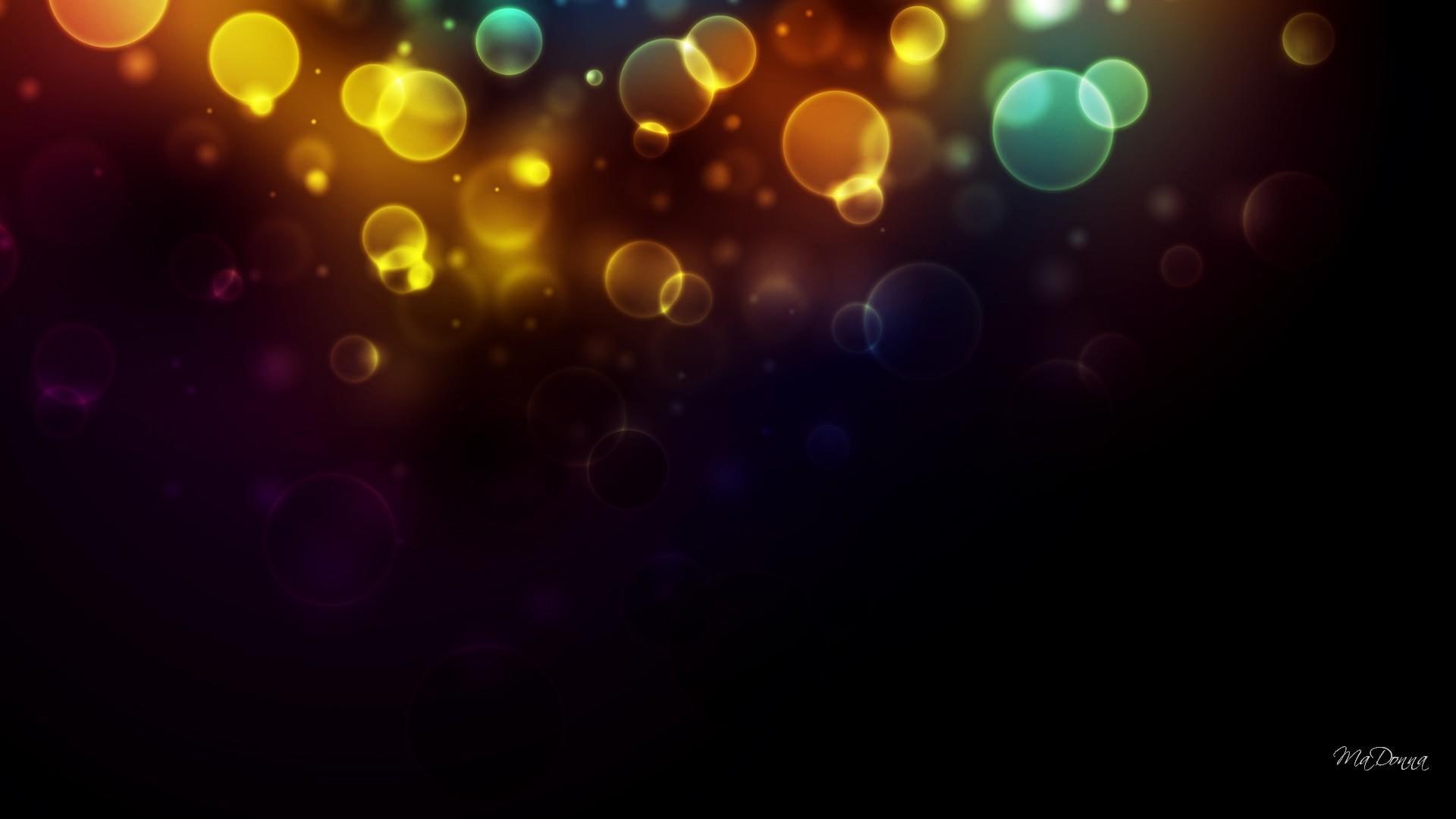 1080P, abstract, bokeh, lights, glow, colors, dark, purple, 3d and abstract, bright, gold, HD Wallpaper