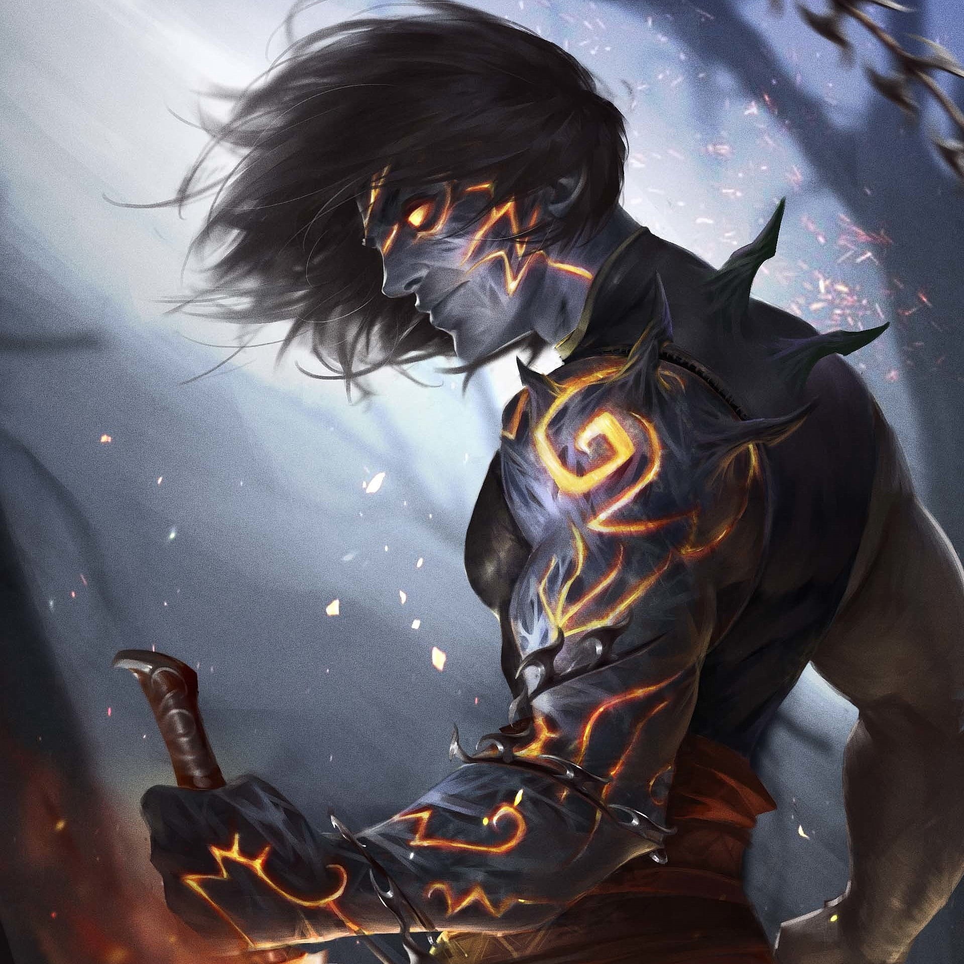 dark prince, the dark Prince, Prince Of Persia, tattoo, tattoo time, chain, 1080P, Phone HD Wallpaper