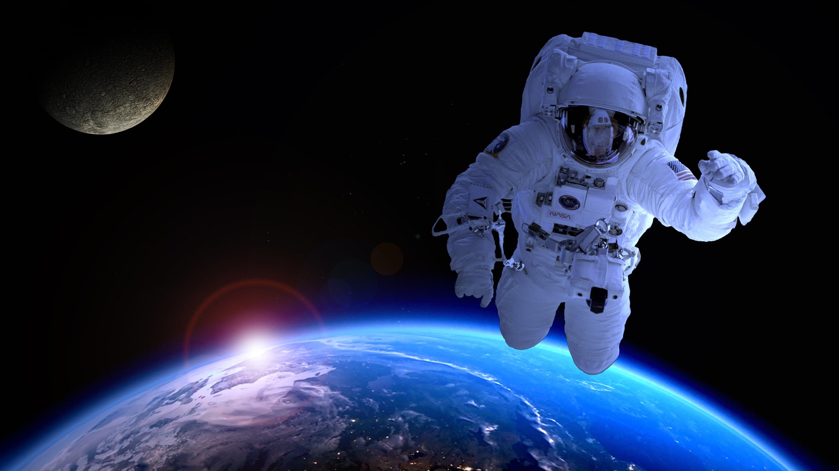 astronomy, planet, earth, cosmonaut, floating, atmosphere, astronaut, planet earth, star, aviation, satellite, research, space travel, nature, universe, HD Wallpaper