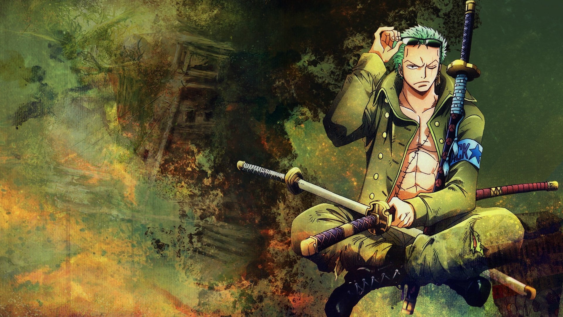 war, Zoro Roronoa, men, army, ronoroa, suit of armor, people, history, weapon, one, the past, 1080P, zoro, fighting, military uniform, headwear, One Piece, HD Wallpaper