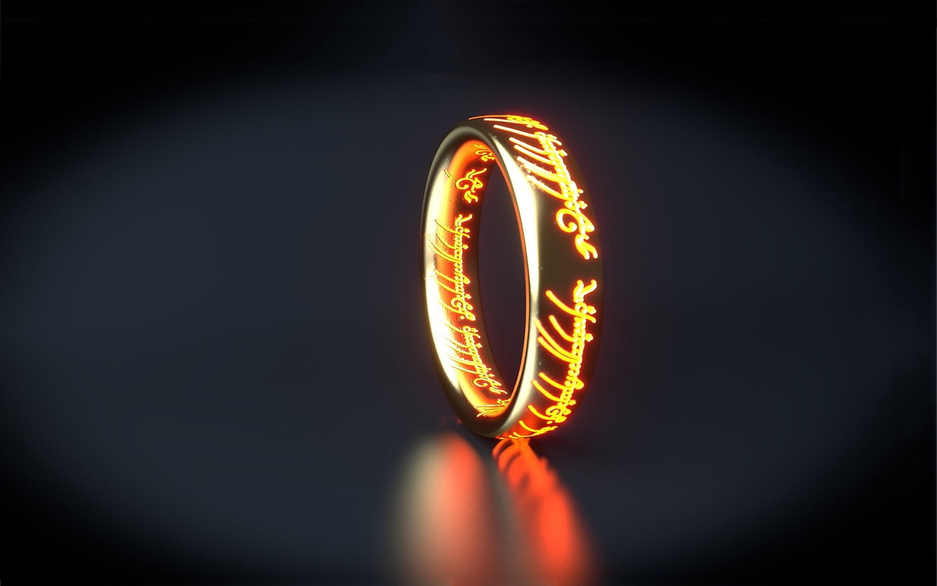 love, studio shot, communication, band, orange color, celebration, positive emotion, rings, black background, gold, copy space, indoors, The Lord of the Rings, HD Wallpaper