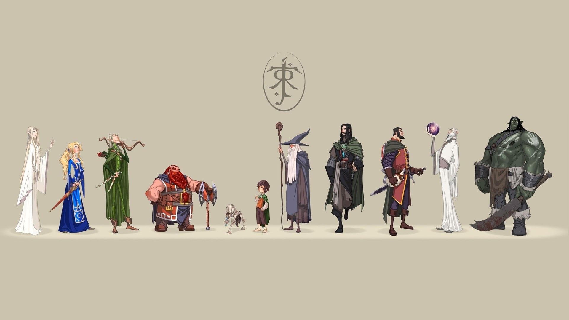 representation, suit, digital composite, group of people, full length, variation, studio shot, lotr, anime, human representation, business, adult, female likeness, HD Wallpaper