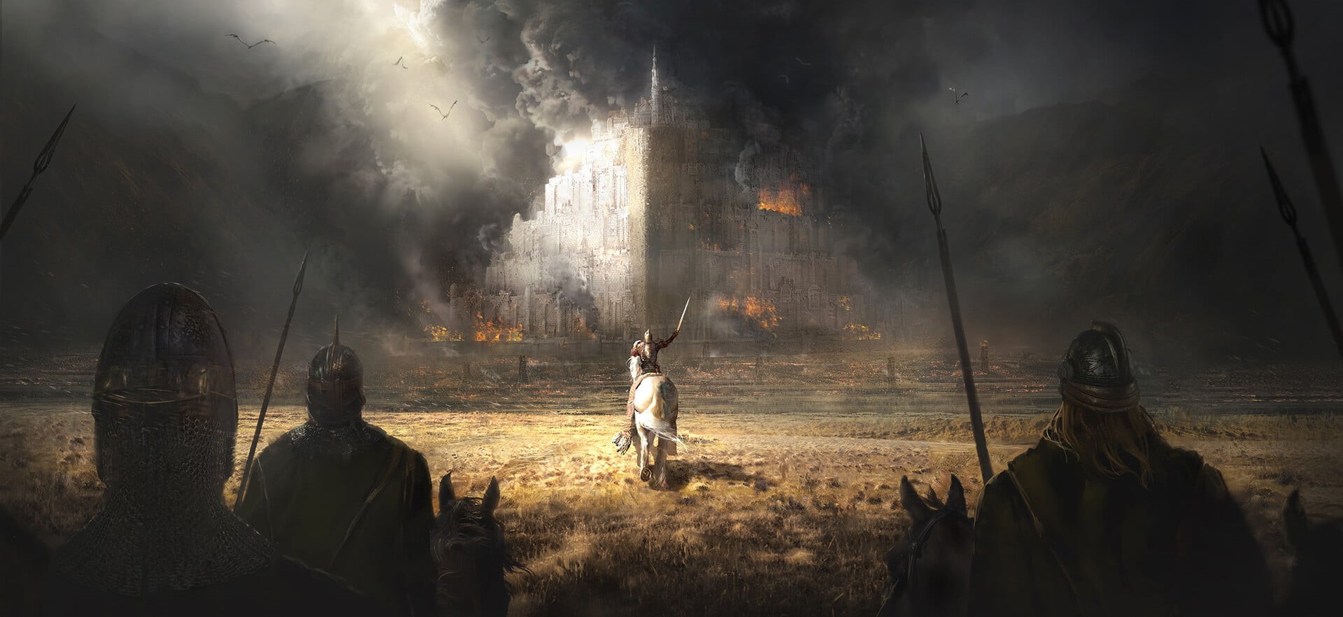 artwork, 1080P, fantasy art, Minas Tirith, The Lord of the Rings, HD Wallpaper