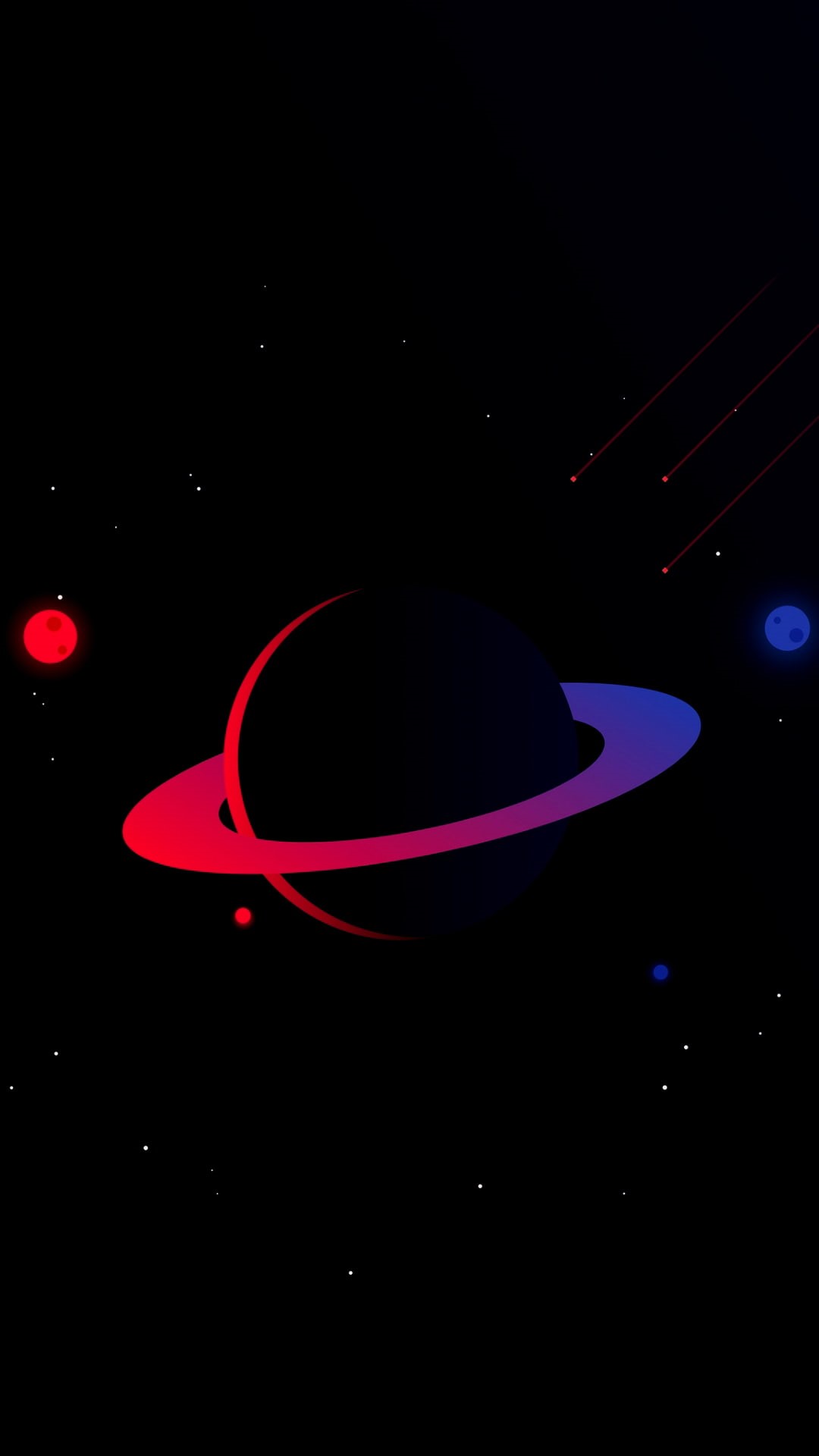 space, planetary rings, 1080P, space art, artwork, colorful, portrait display, planet, Saturn, Phone HD Wallpaper