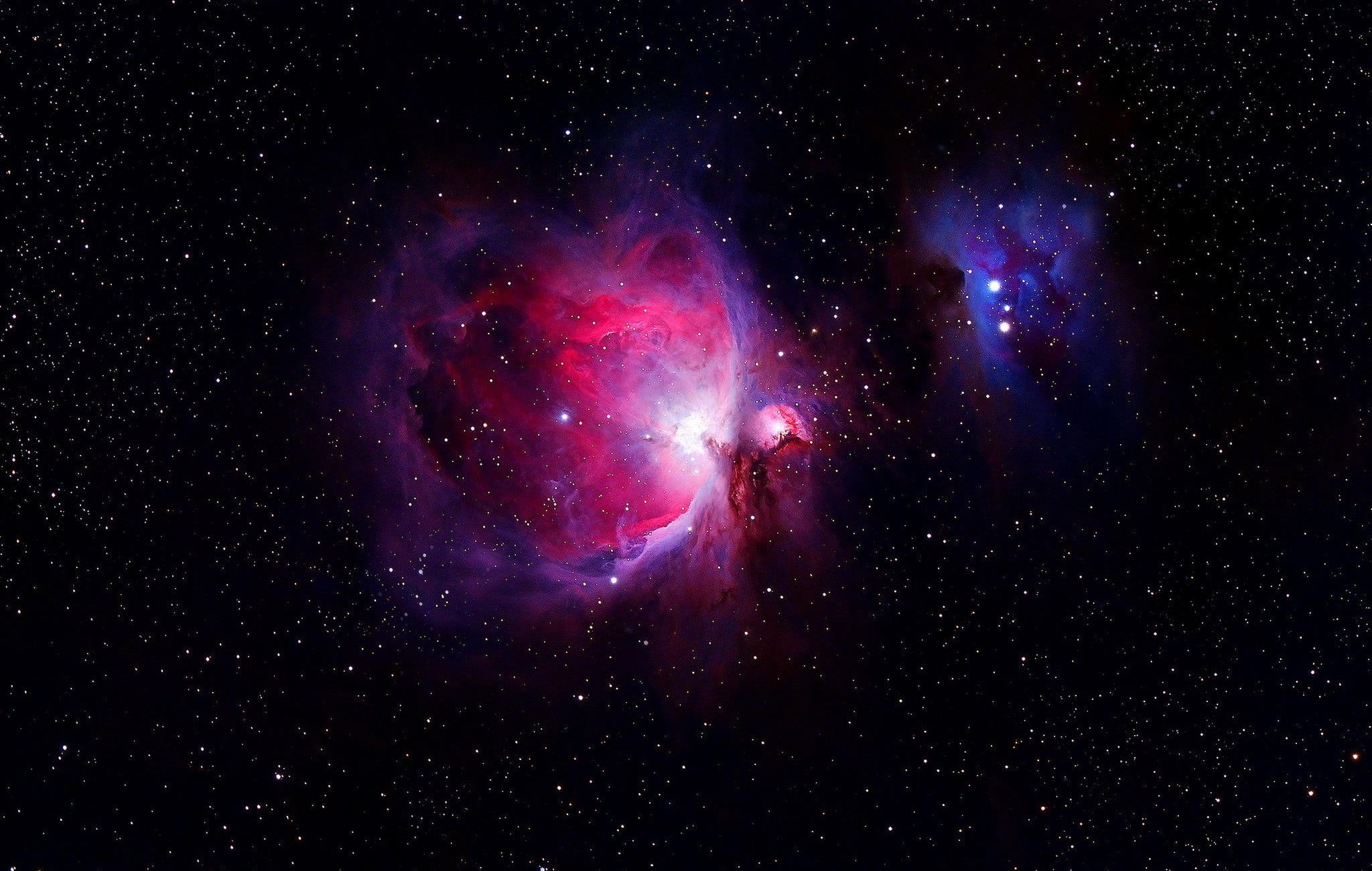 outdoors, universe, glowing, mystery, blue, black background, space exploration, pink color, black, space, star - space, astronomy, galaxy, purple, constellation, HD Wallpaper
