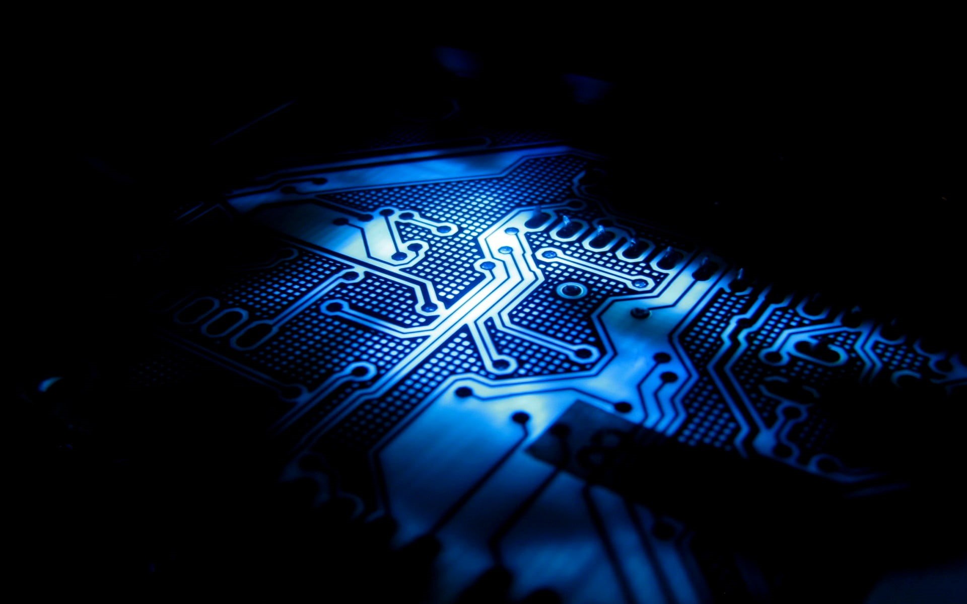 selective focus, science, electrical Component, computer Network, illuminated, blue, 1080P, concepts, communication, studio shot, order, technology, close-up, HD Wallpaper