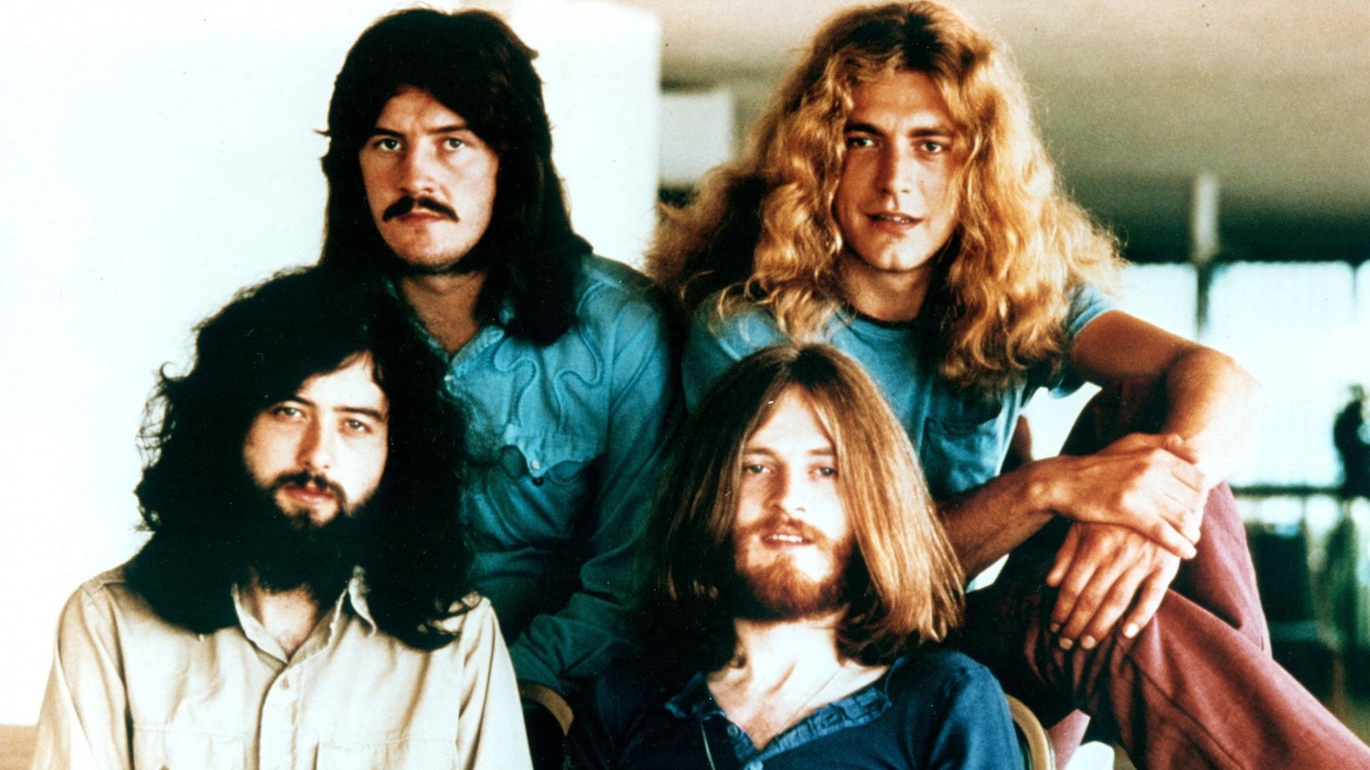 looking, group of people, portrait, young women, emotion, small group of people, music, young men, females, Led Zeppelin, 1080P, men, women, looking at camera, HD Wallpaper