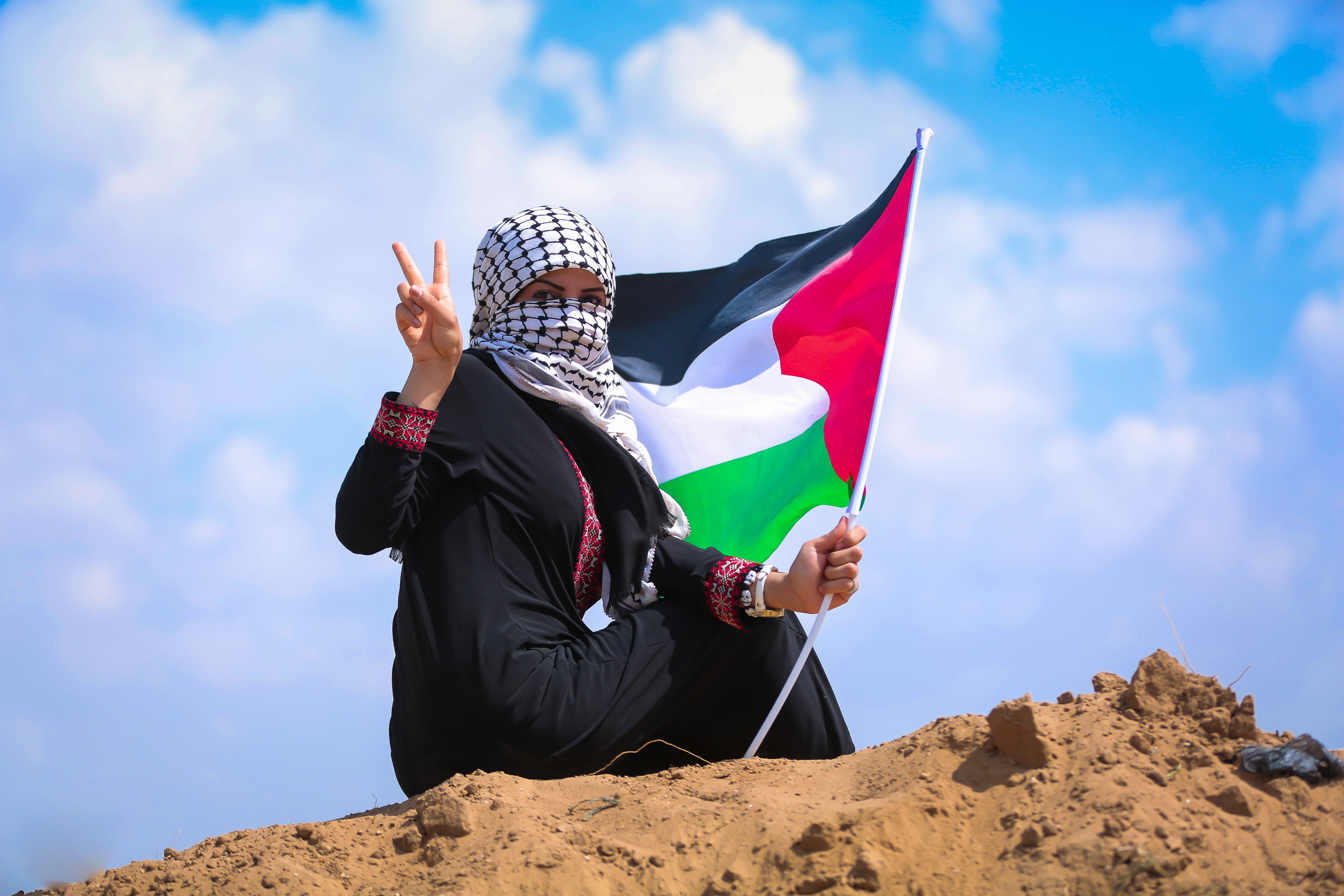 sky, lifestyles, one person, strip, holding, casual clothing, environment, palestine, low angle view, leisure activity, wind, full length, 5K, cloud - sky, HD Wallpaper