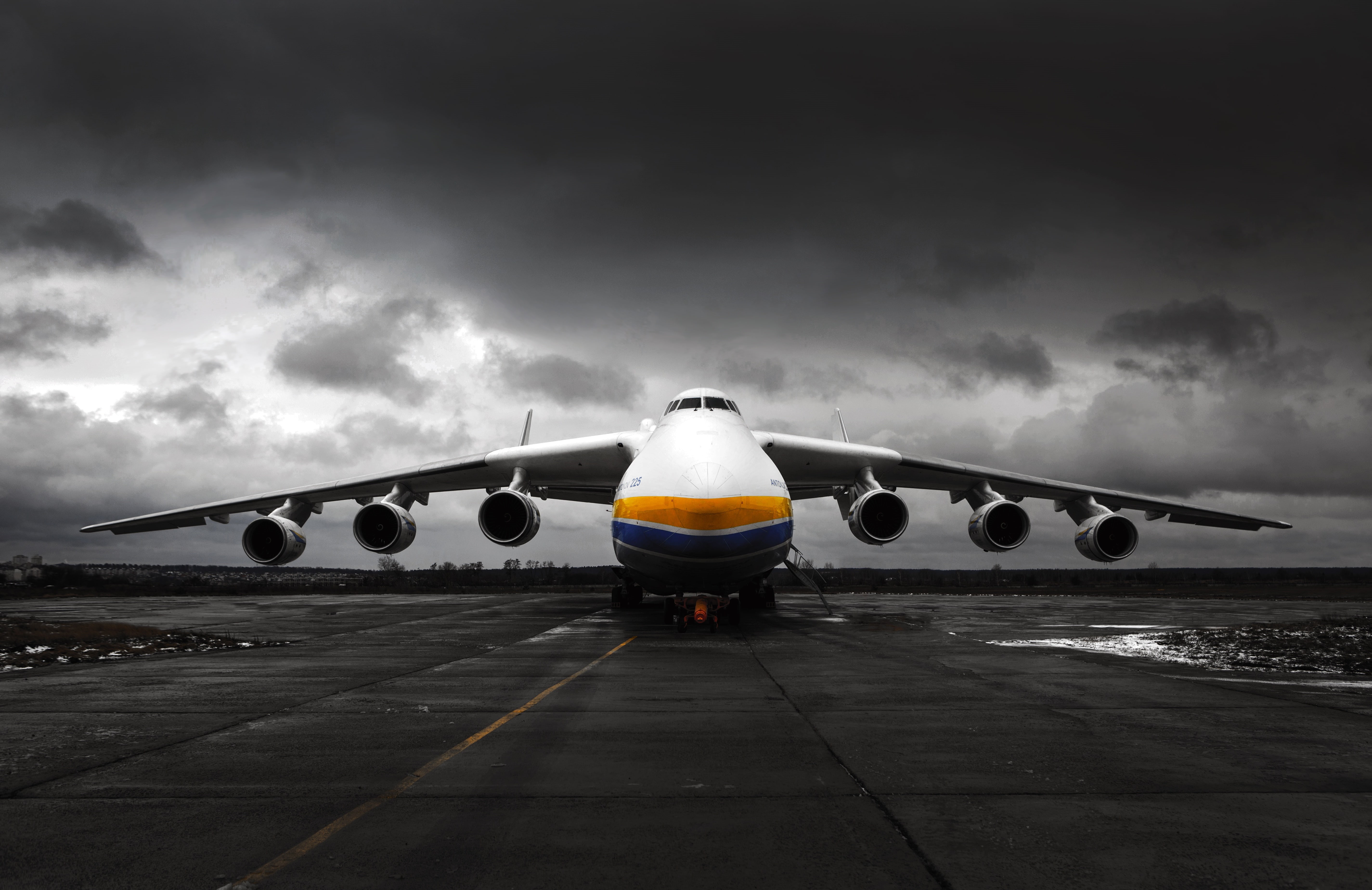 Clouds, white, O. K. Antonov, Antonov 225, Strip, Huge, The an-225, The sky, Mriya, Soviet Transport Jet Aircraft, Soviet Aircraft, Cargo, Soviet, Tolmachev, HD Wallpaper