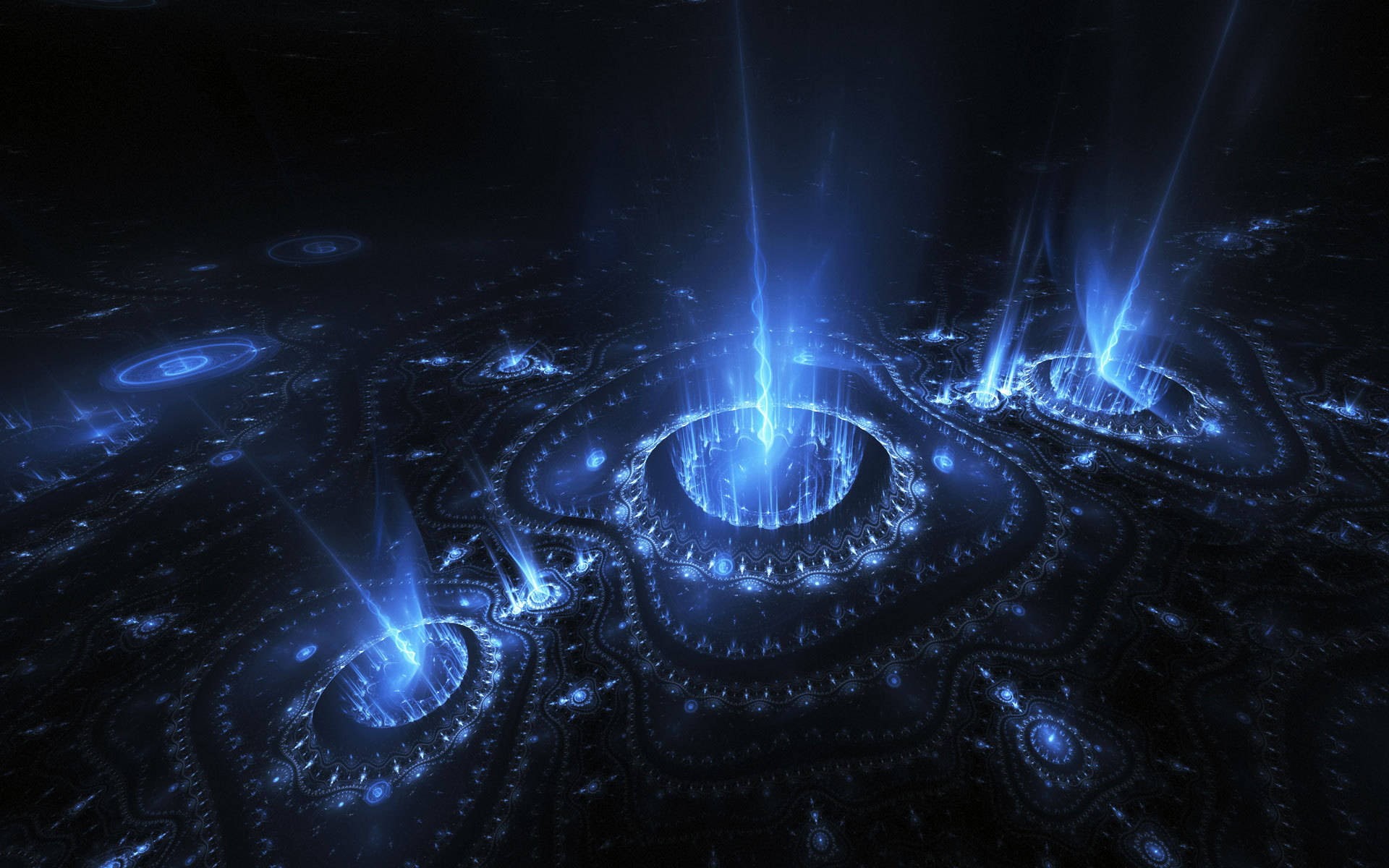 3d and abstract, neon, blue, abstract, light, 1080P, HD Wallpaper